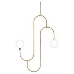 Jack & Jill Pendant Medium 'Brass and Crystal Glass Orb with G12 LED'