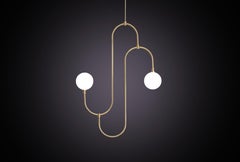 Jack & Jill Pendant Small 'Brass and Crystal Glass Orb with G12 LED'