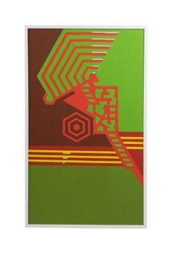 Lloyd Wright Disciple Jack Justice 1966 Hard-Edge Painting
