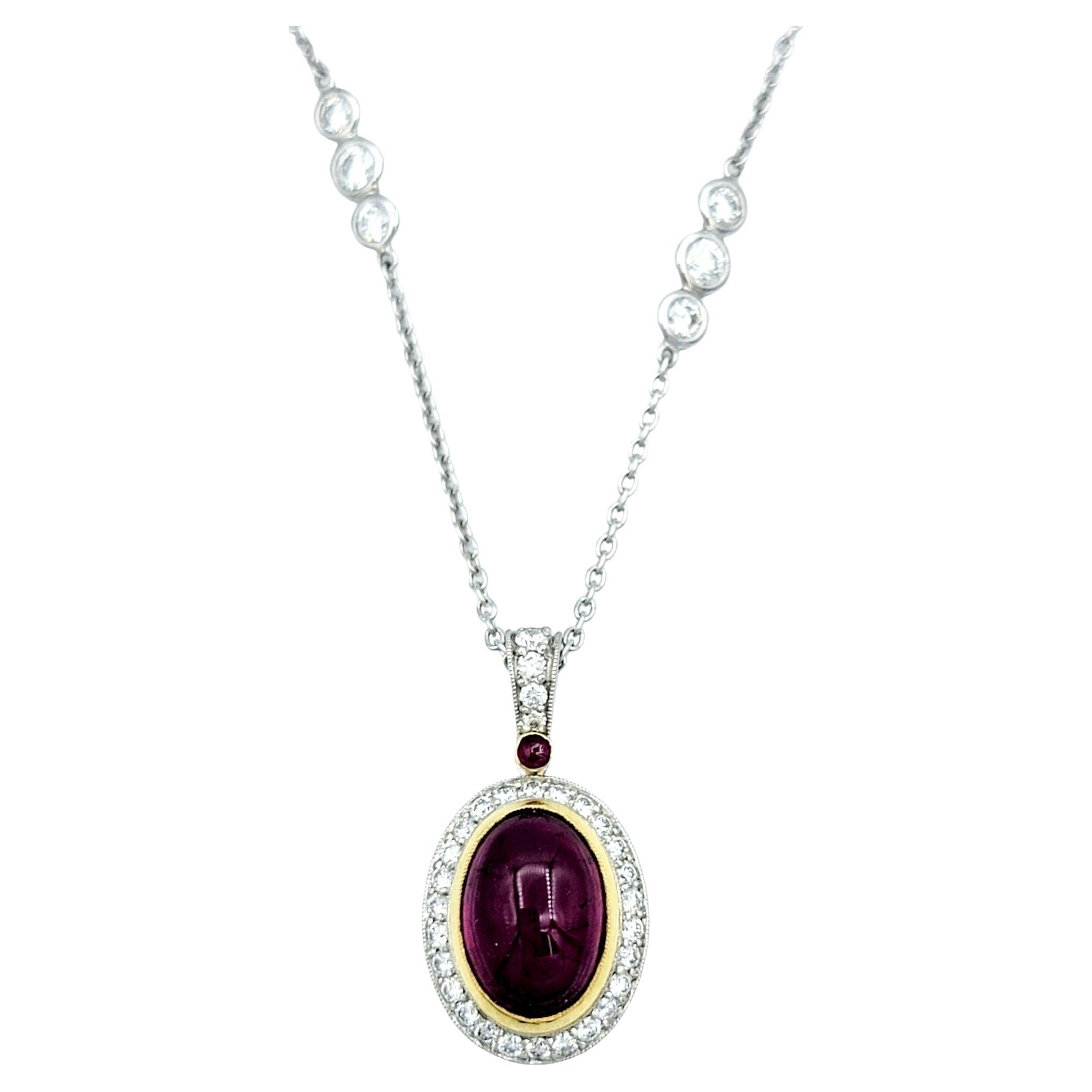 Contemporary Jack Kelege Pink Tourmaline and Diamond Halo Pendant Necklace in 18 Karat Gold For Sale