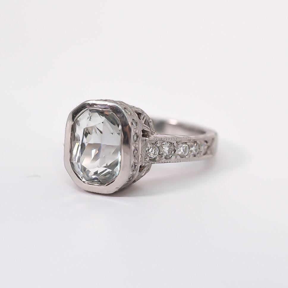 white sapphire platinum ring