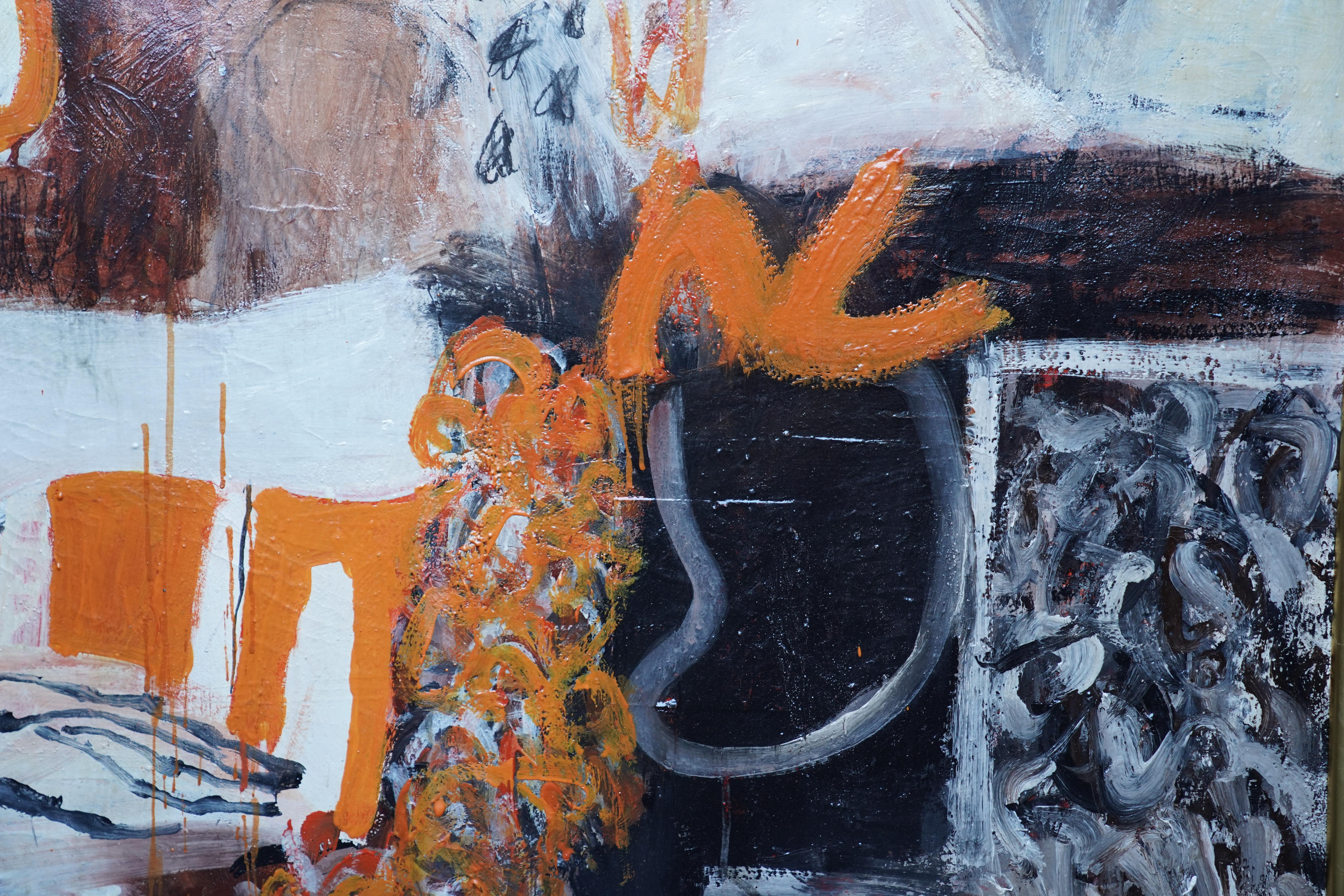 Abstraktes schottisches Ölgemälde des Abstrakten Expressionismus, ausgestellt 1965  im Angebot 1