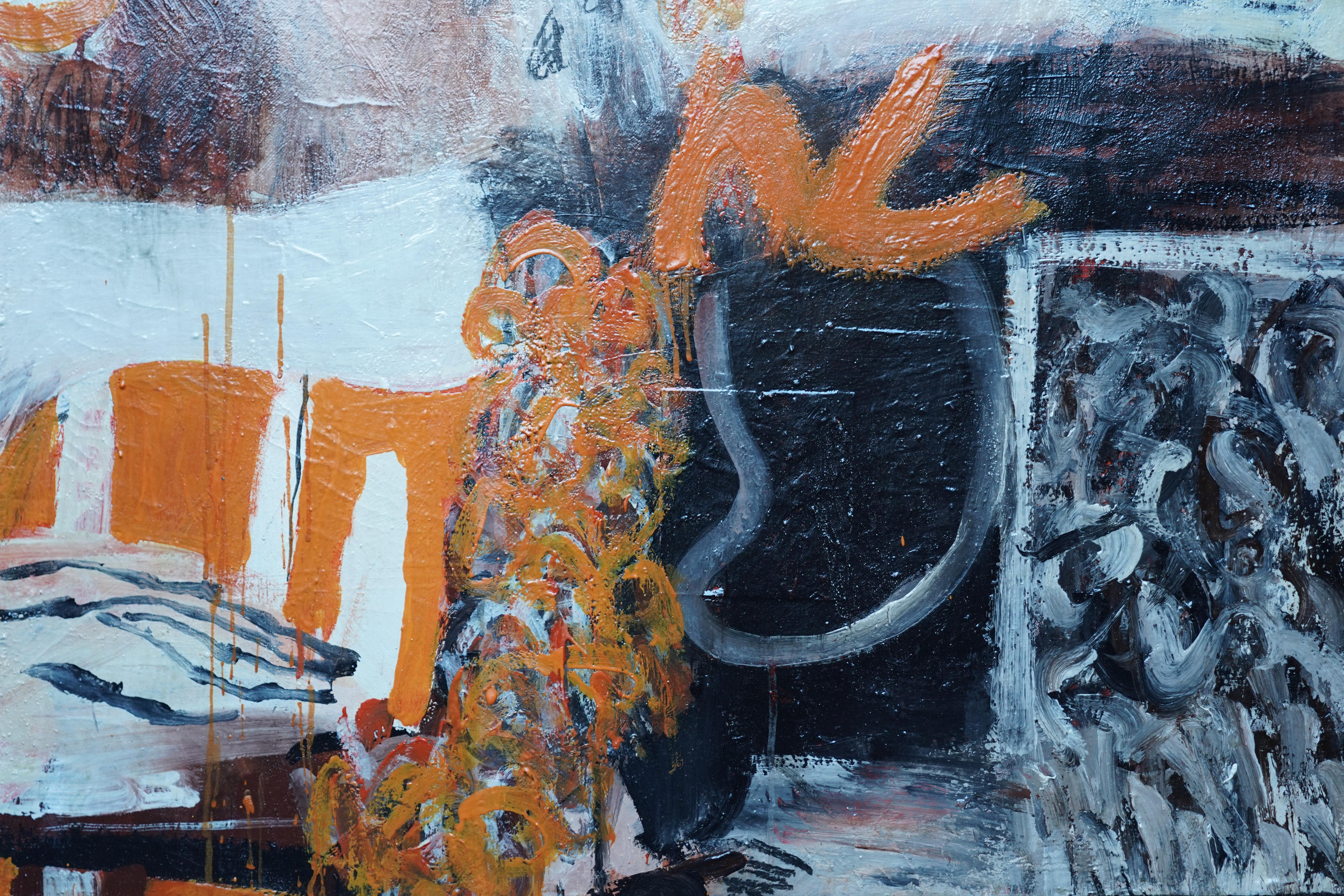 Abstraktes schottisches Ölgemälde des Abstrakten Expressionismus, ausgestellt 1965  im Angebot 6