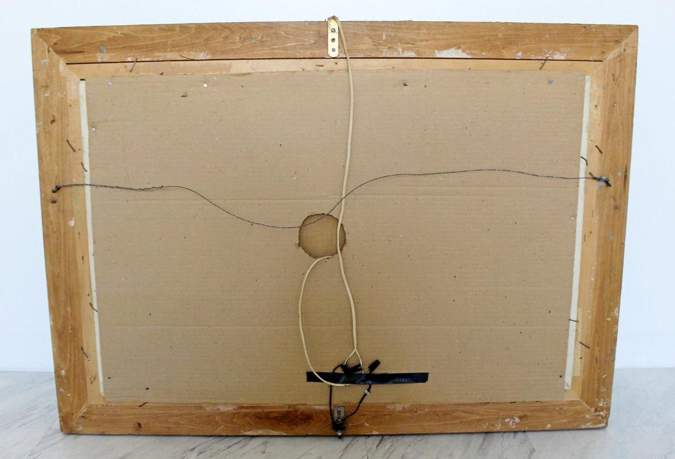 Mid Century Modern Frame Ram Boat Olio firmato Jack Lorimer Gray 1950s 60s in vendita 8