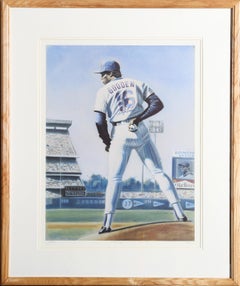 «The Sign» (Dwight Gooden, de los New York Mets), litografía realista firmada por Jack Lane