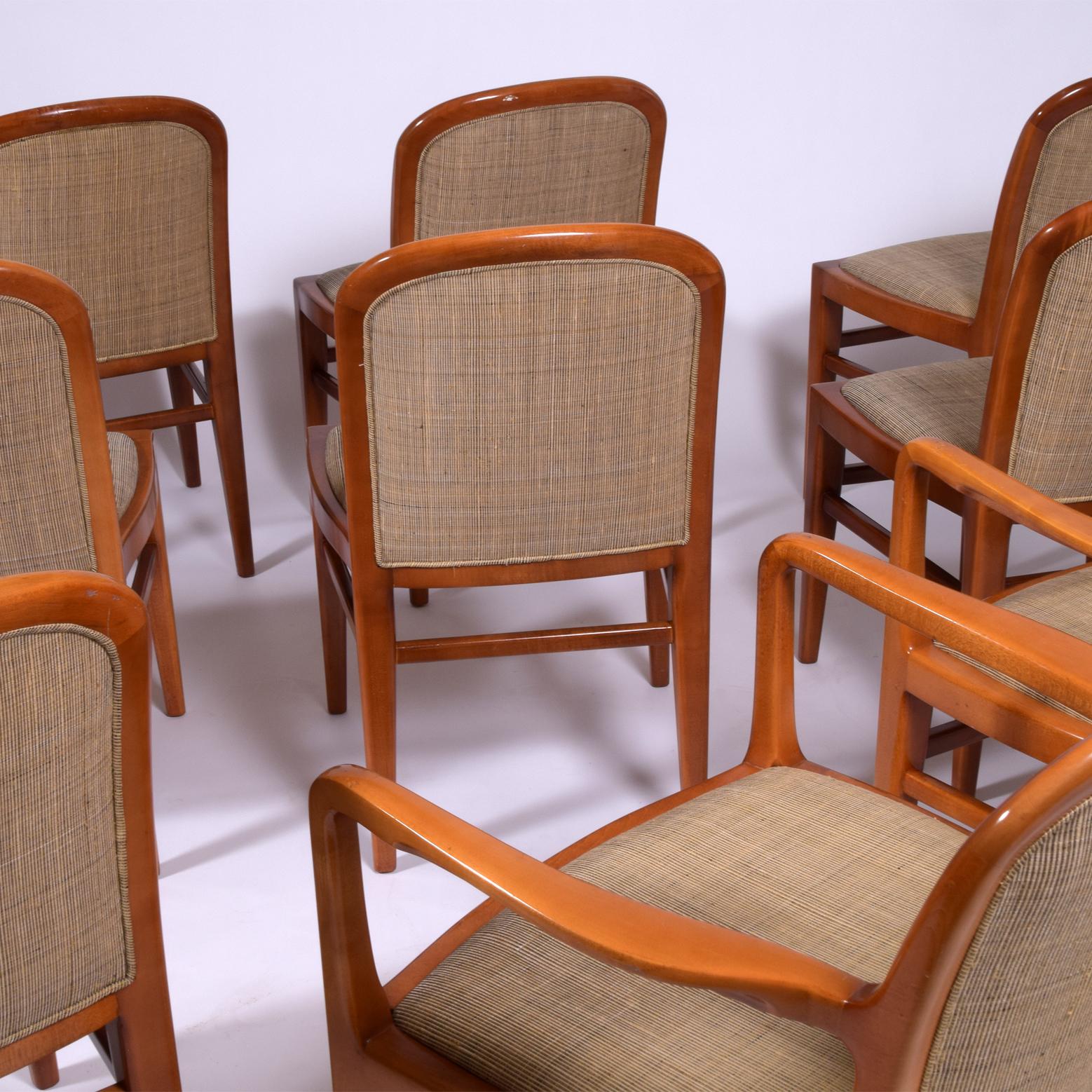 Maple Jack Lenor Larsen 6 sides 2 arm Chairs For Sale