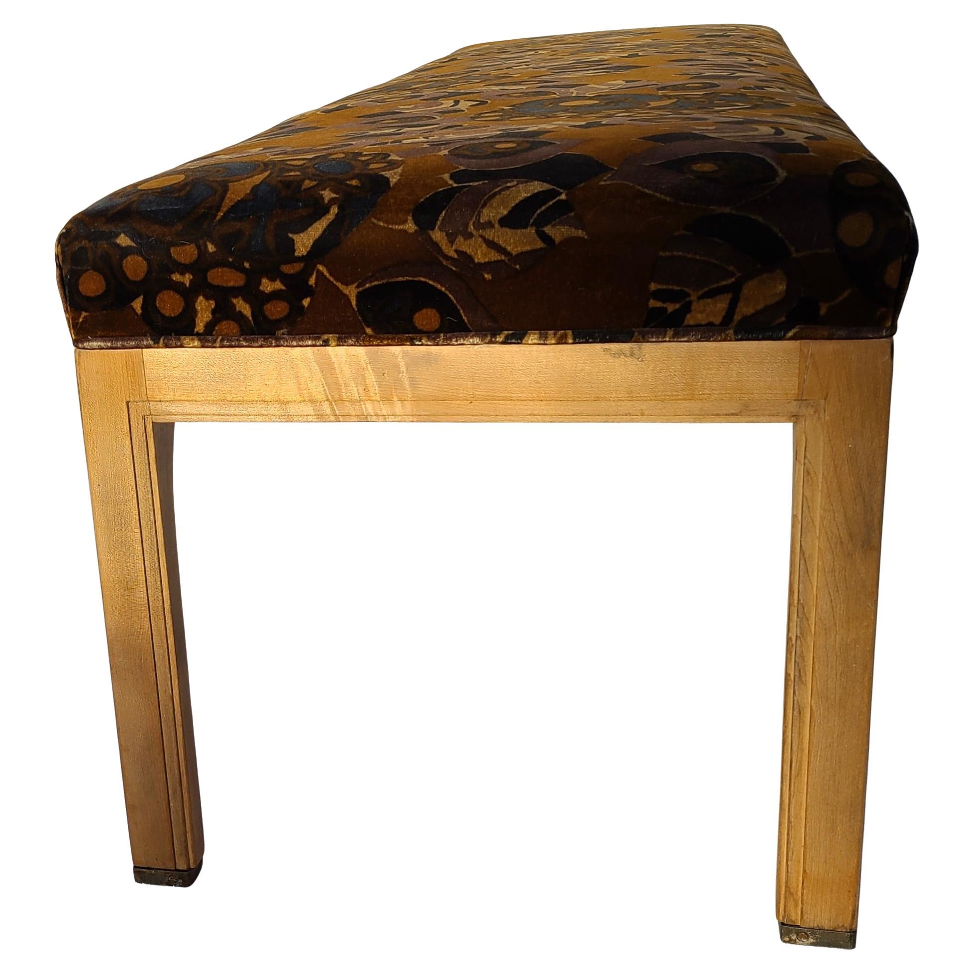 Mid-20th Century Jack Lenor Larsen Fabric Bench by Brower Grand Rapids For Sale