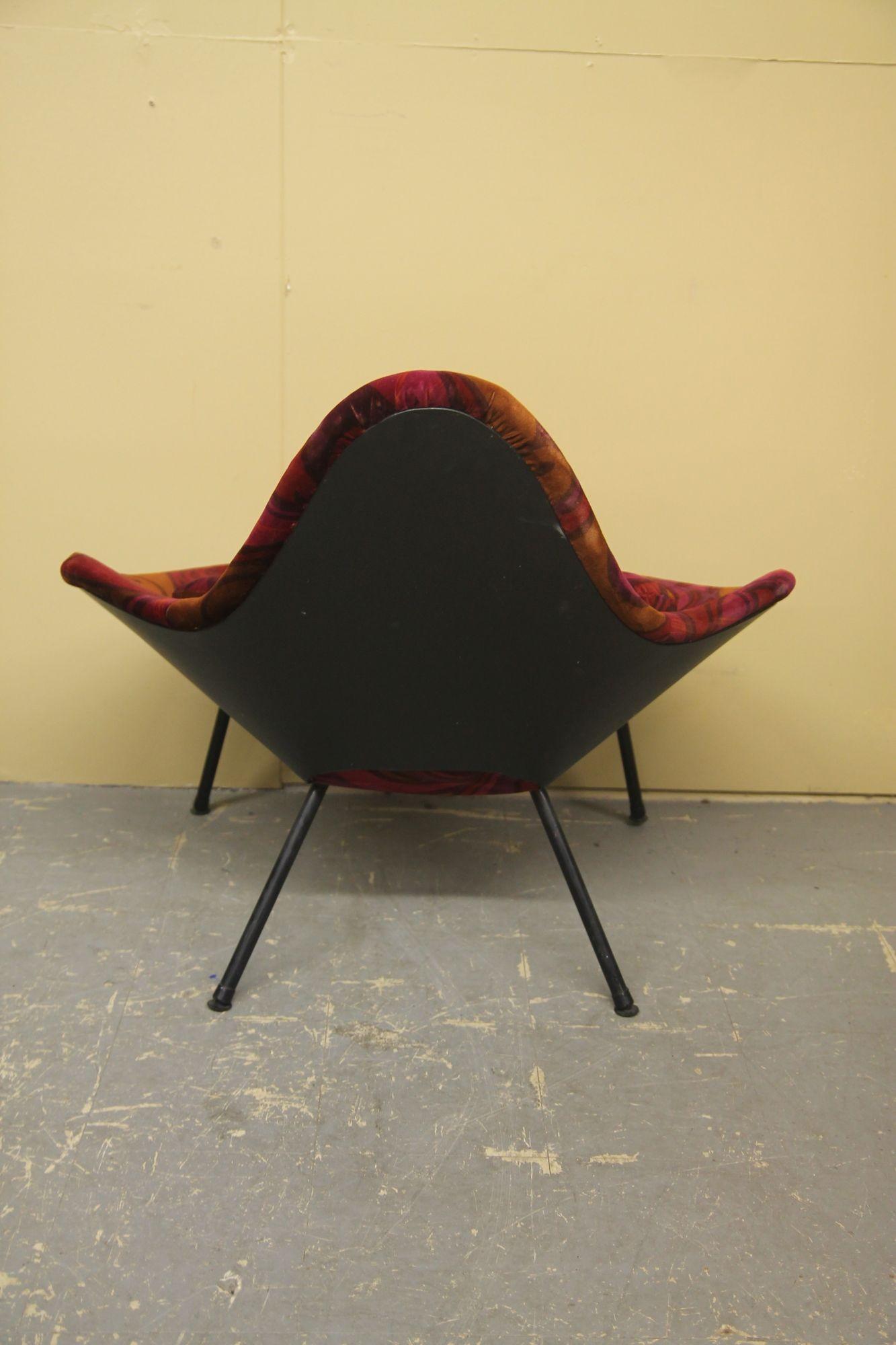 American Jack Lenor Larsen Fabric Covered Mid Century Lounge Chair For Sale