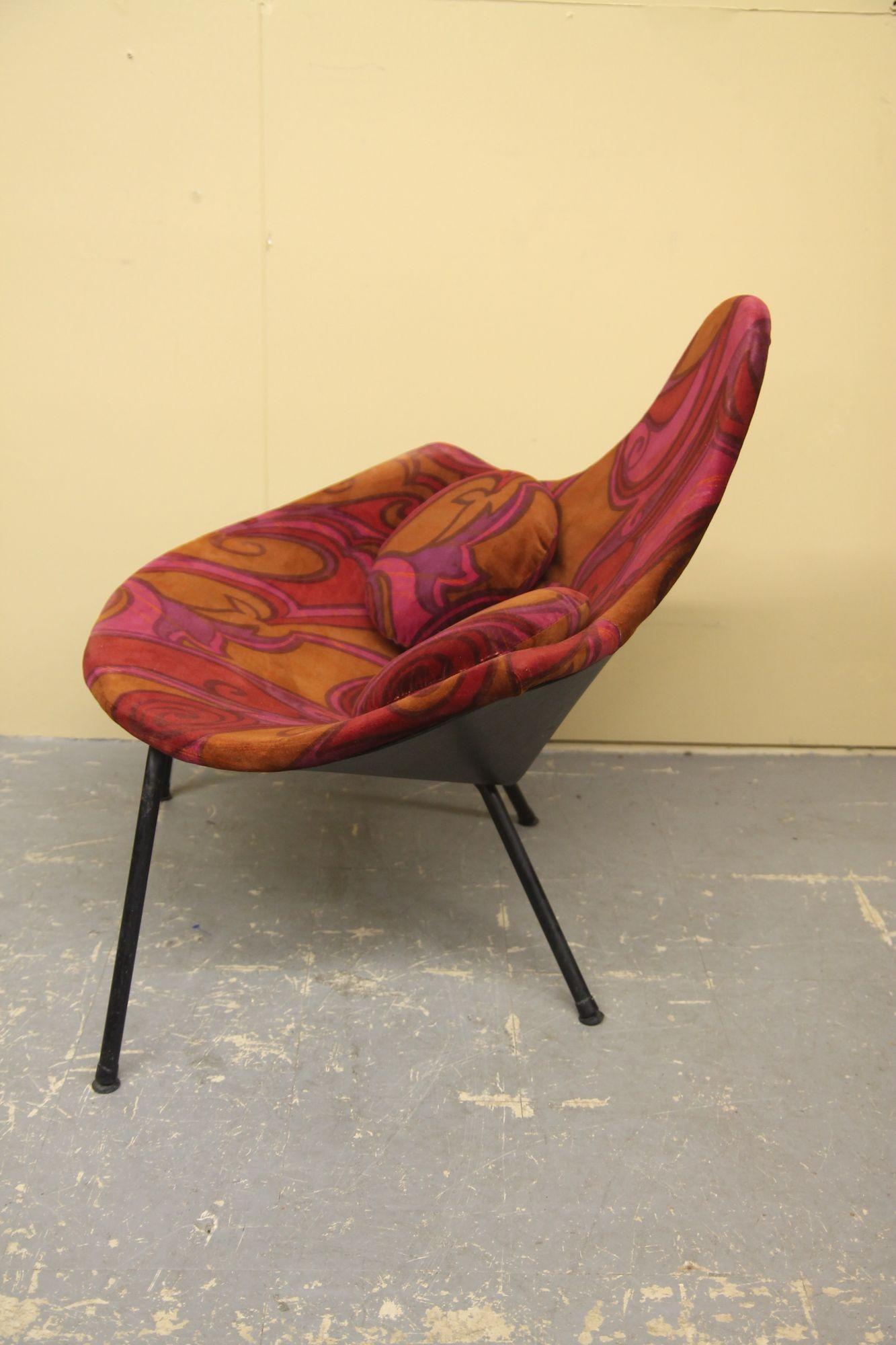 Américain Jack Lenor Larsen Chaise longue du milieu du siècle recouverte de tissu en vente
