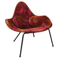 Jack Lenor Larsen Fabric Covered Mid Century Lounge Chair