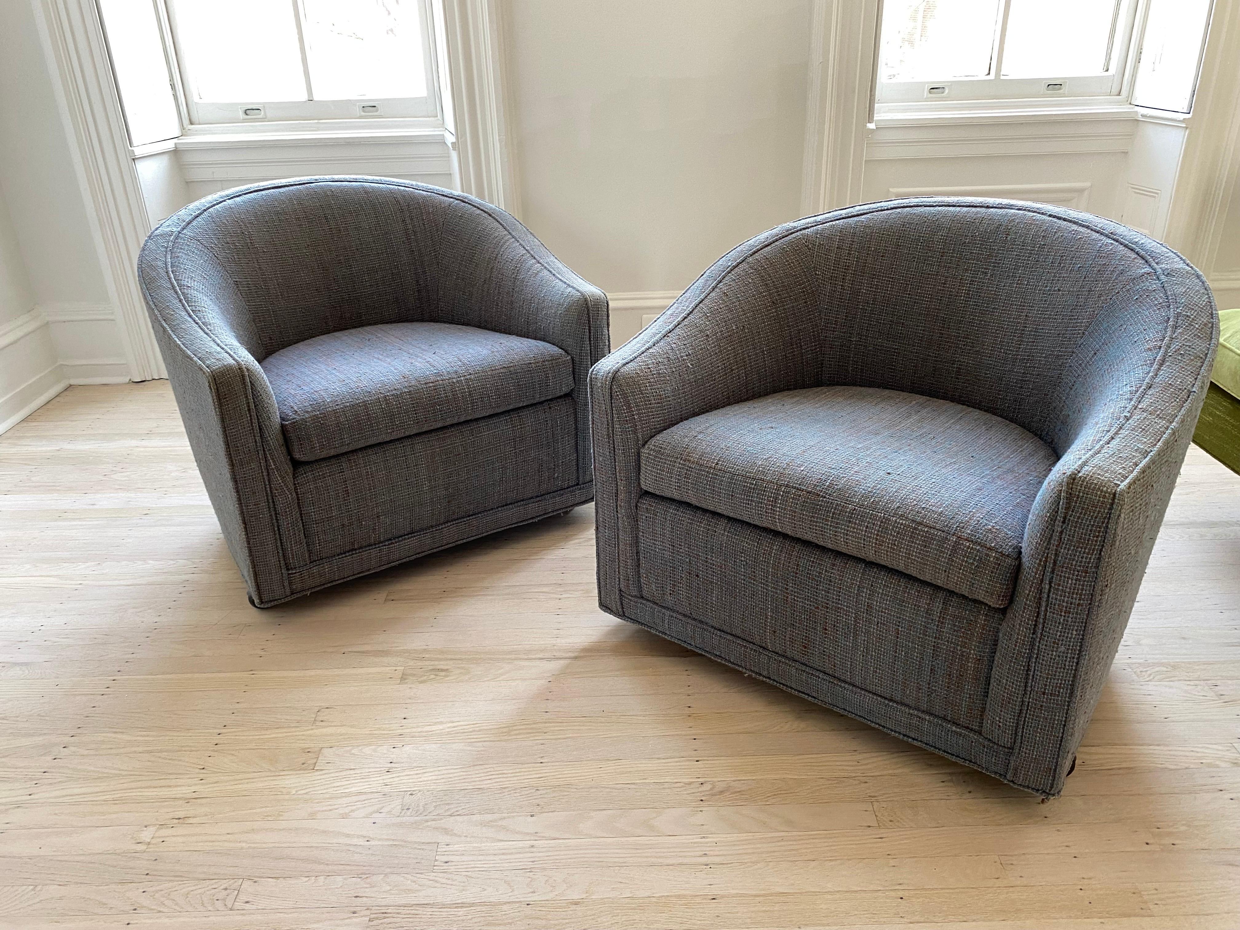 Benjamin Baldwin for Jack Lenor Larsen Furniture Company Barrel Chairs For Sale 6