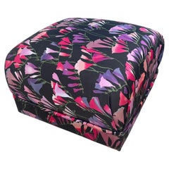 Jack Lenor Larsen Fuscia Fabric Ottoman