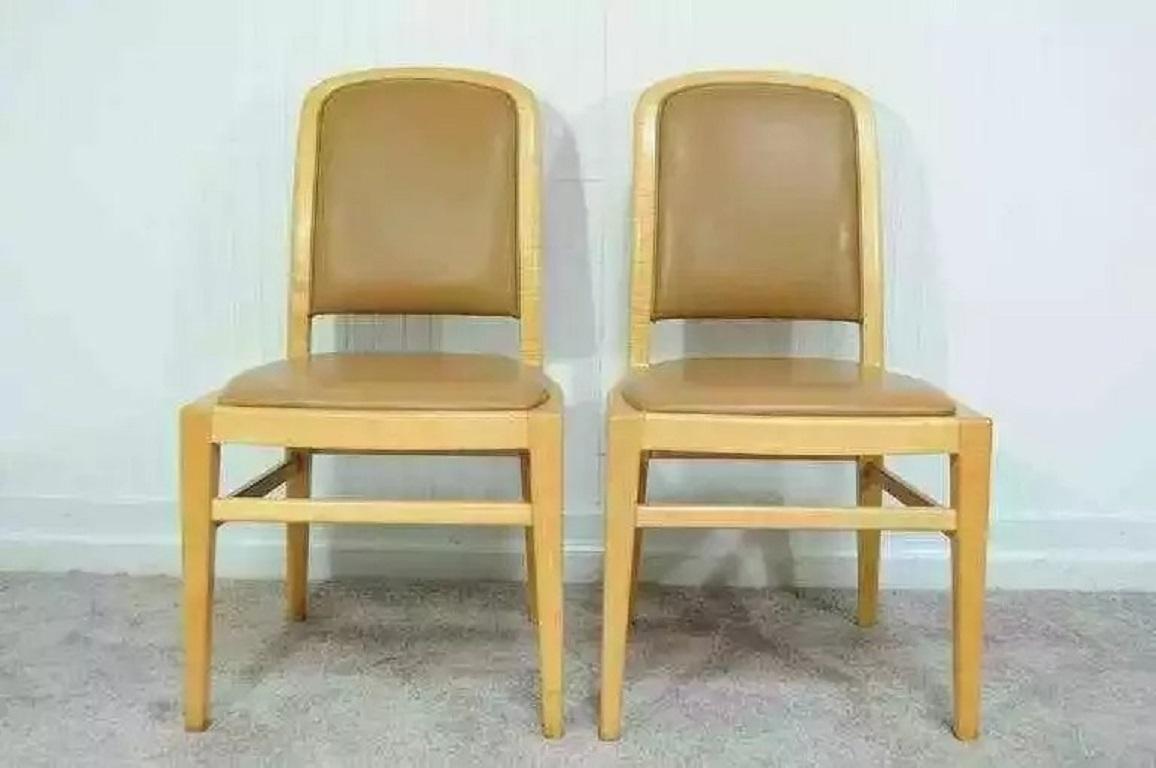 Mid-Century moderno Jack Lenor Larsen - Sedie da pranzo moderne in acero e pelle - set di 8 in vendita