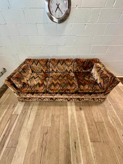 Jack Lenor Larsen Style Mid Century Chevron Sofa