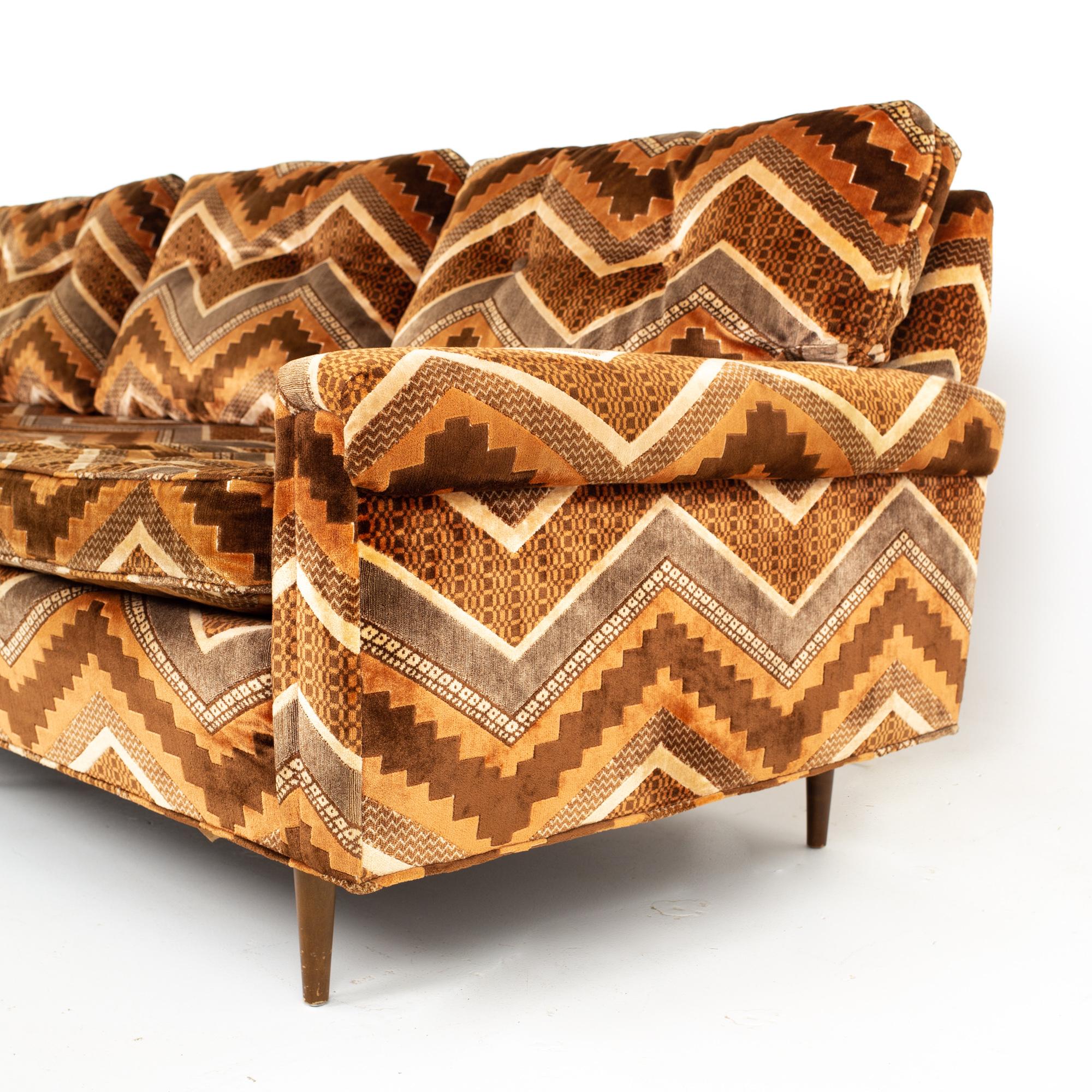 Upholstery Jack Lenor Larsen Style Mid Century Sofa