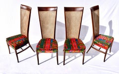 Jack Lenor Larsen Tall Back Double Cane Dining Chairs Mid Century Modern