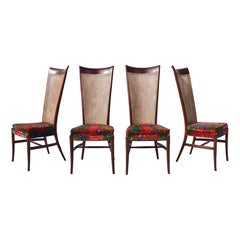 Jack Lenor Larsen Tall Back Double Cane Dining Chairs Mid Century Modern
