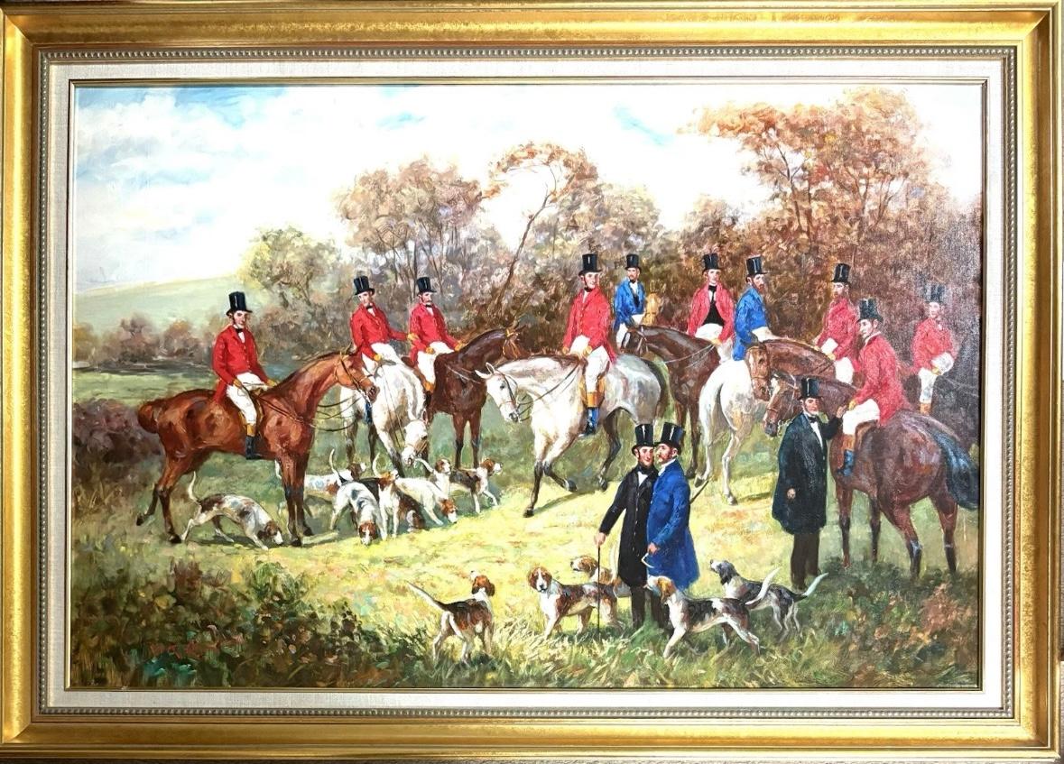 "Scène de chasse" - Painting de Jack Levine