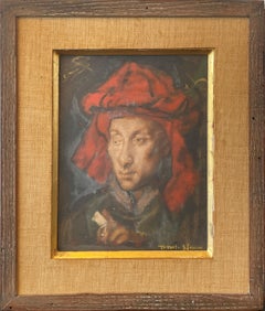 "Copia di Jan Van Eyck" Jack Levine, Ritratto Espressionista, Figurativo