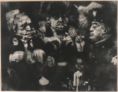 American Modernist "Feast of Pure Reason" Aquatint Mezzotint Etching WPA Artist