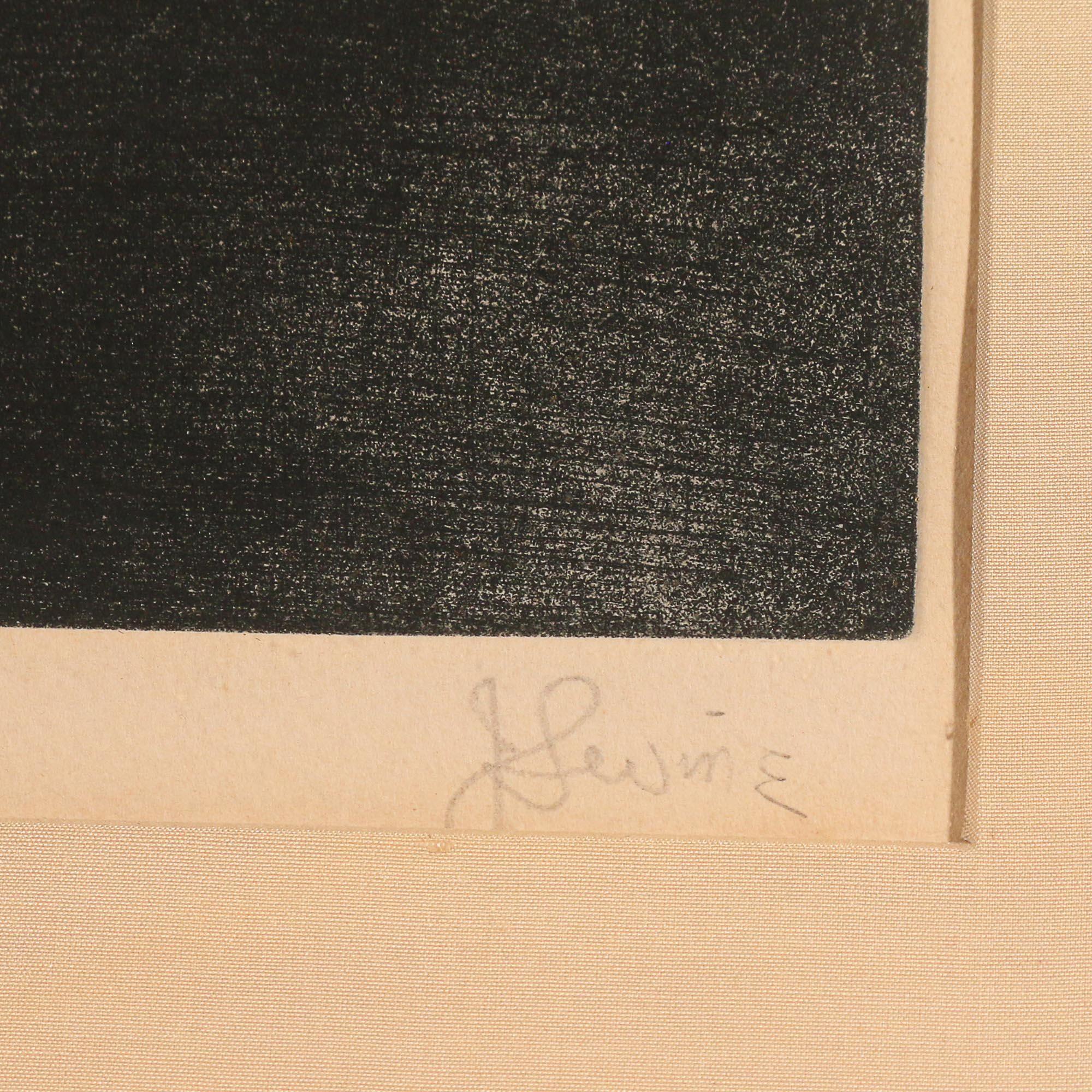 « Feast of Pure Reason », gravure à l'aquatinte à la manière d'un artiste moderniste américain, réalisée par la WPA en vente 3