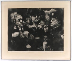 American Modernist "Feast of Pure Reason" Aquatint Mezzotint Etching WPA Artist