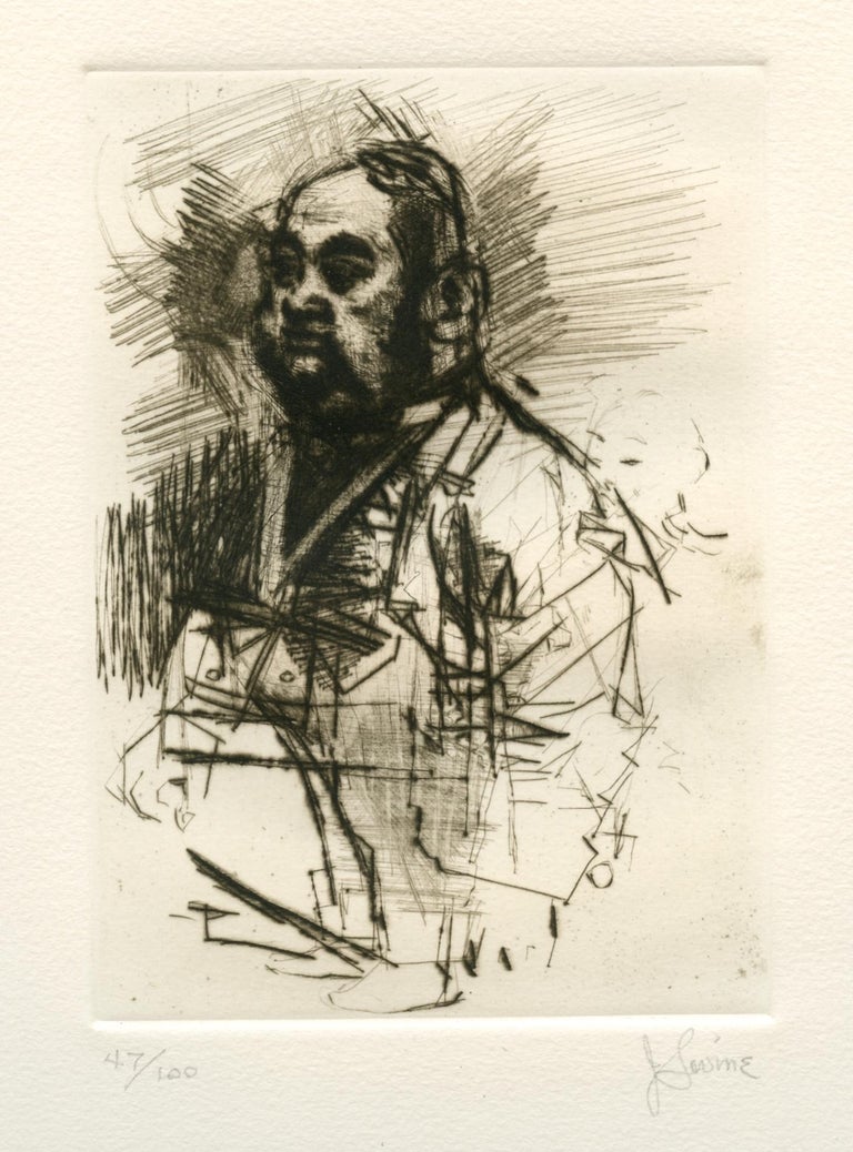 Jack Levine "Hong Kong Tailor" signed original etching For Sale at 1stDibs