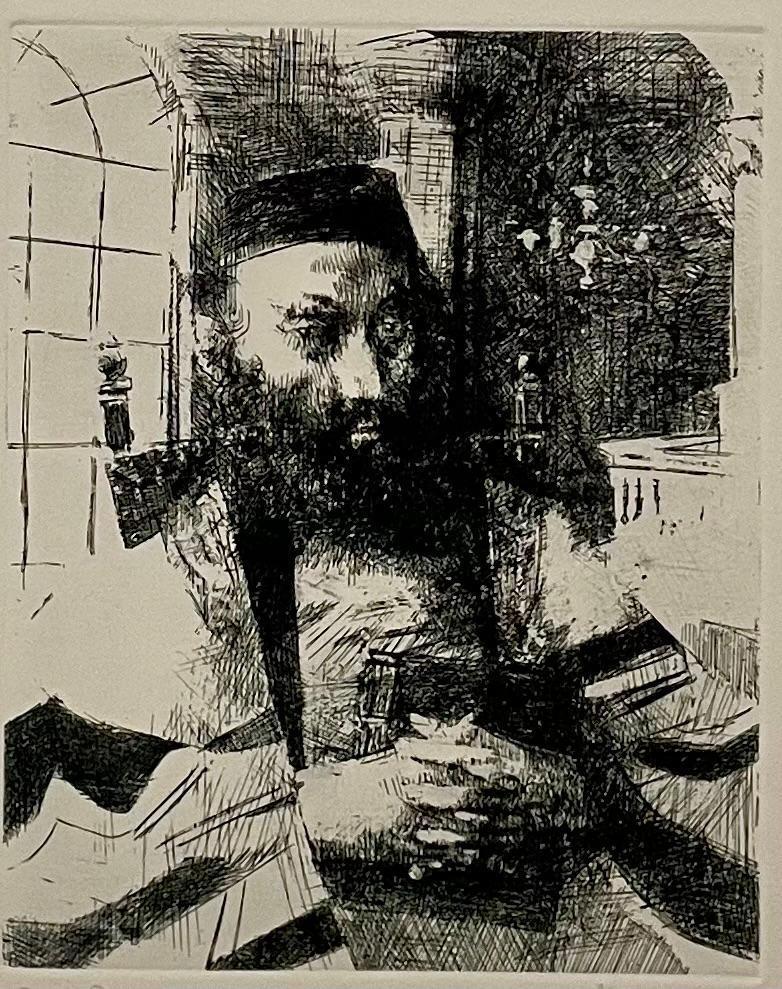 Jack Levine Modernist WPA Artist Ashkenazi Rabbi Radierung Judaica Jüdischer Druck