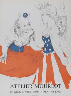 Marianna e la Dea della Libertà, litografia del 1967 di Jack Levine