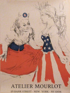 Marianne & The Goddess of Liberty - Atelier Mourlot by Jack Levine, 1967