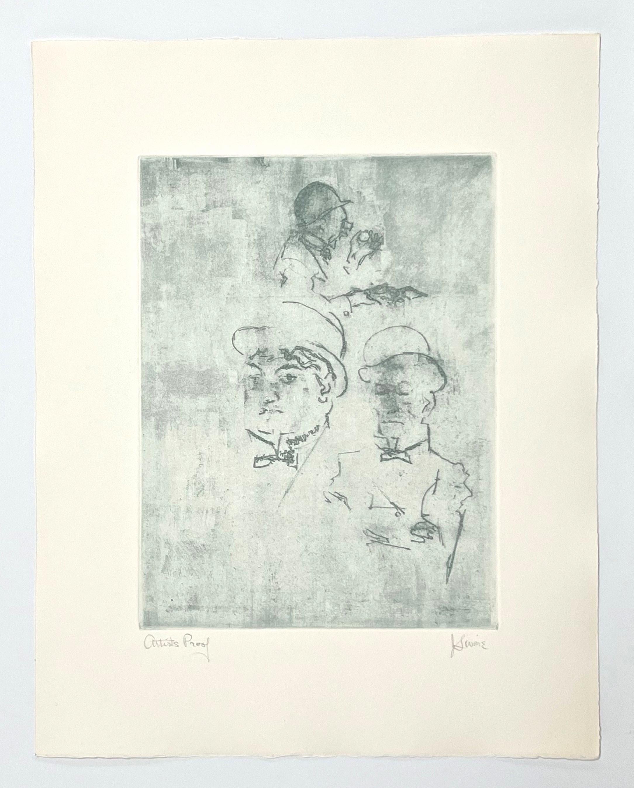 signed original etching - Artist's Proof - Print by Jack Levine