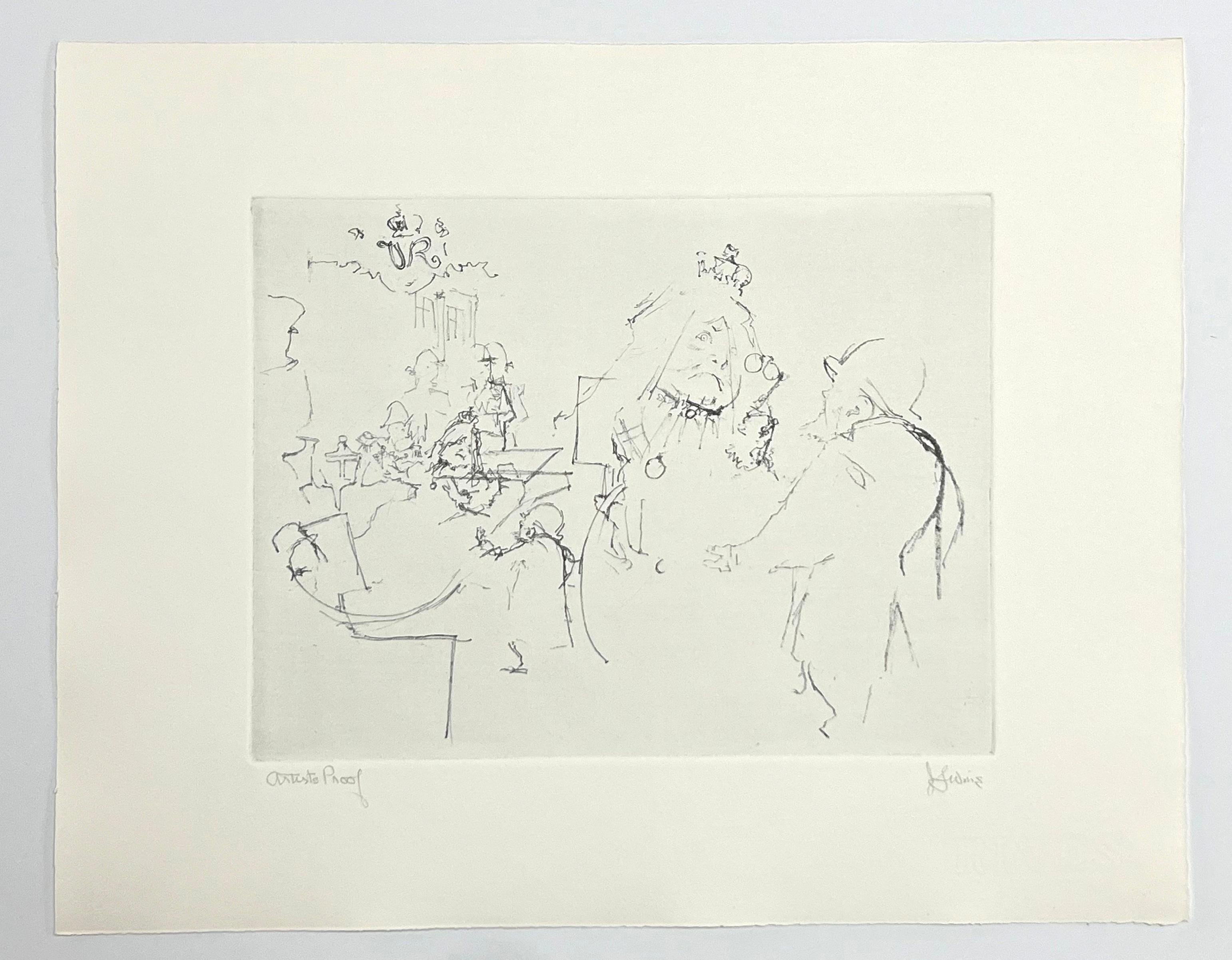 grabado original firmado - Prueba de artista - Print de Jack Levine
