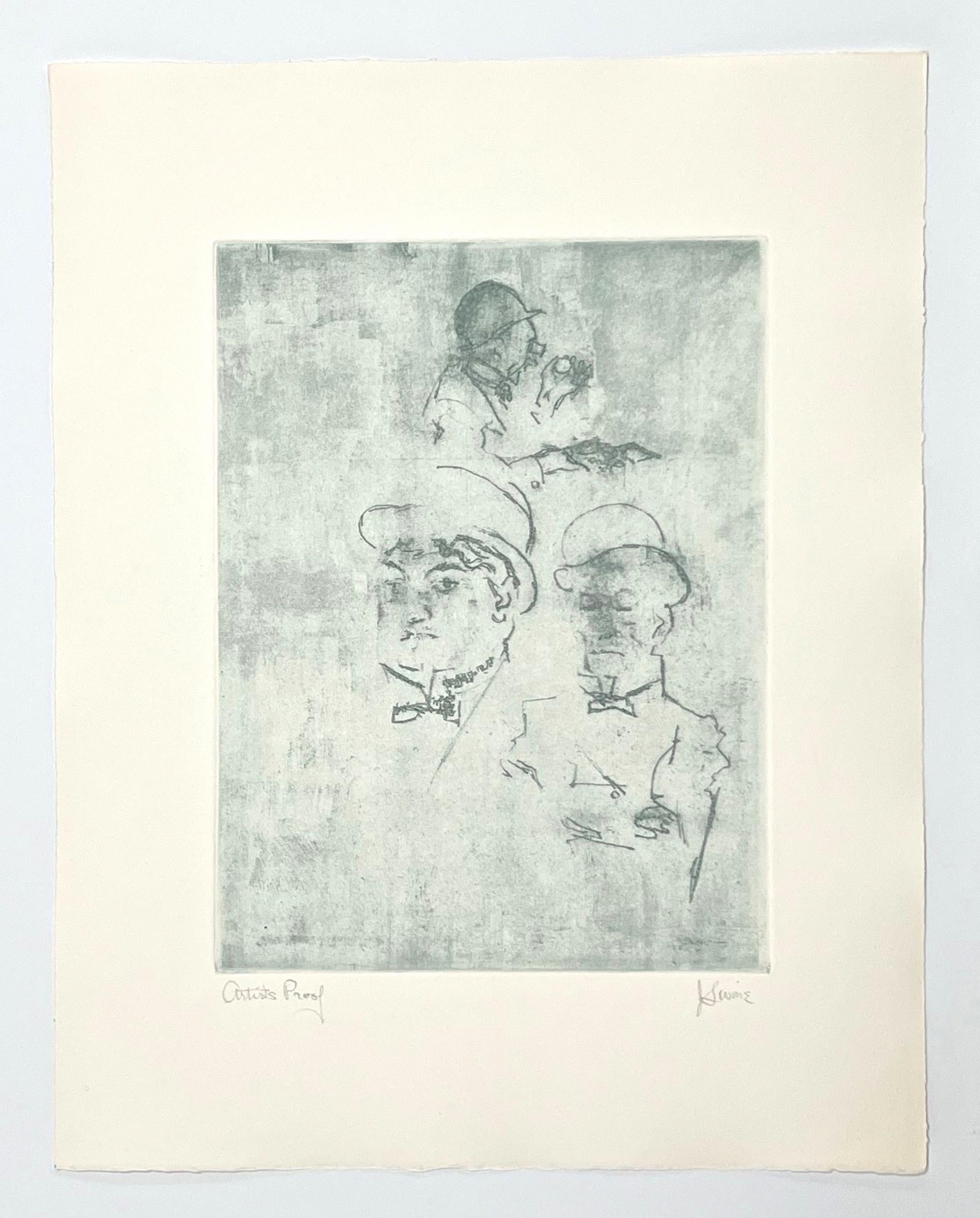 grabado original firmado - Prueba de artista - Print de Jack Levine