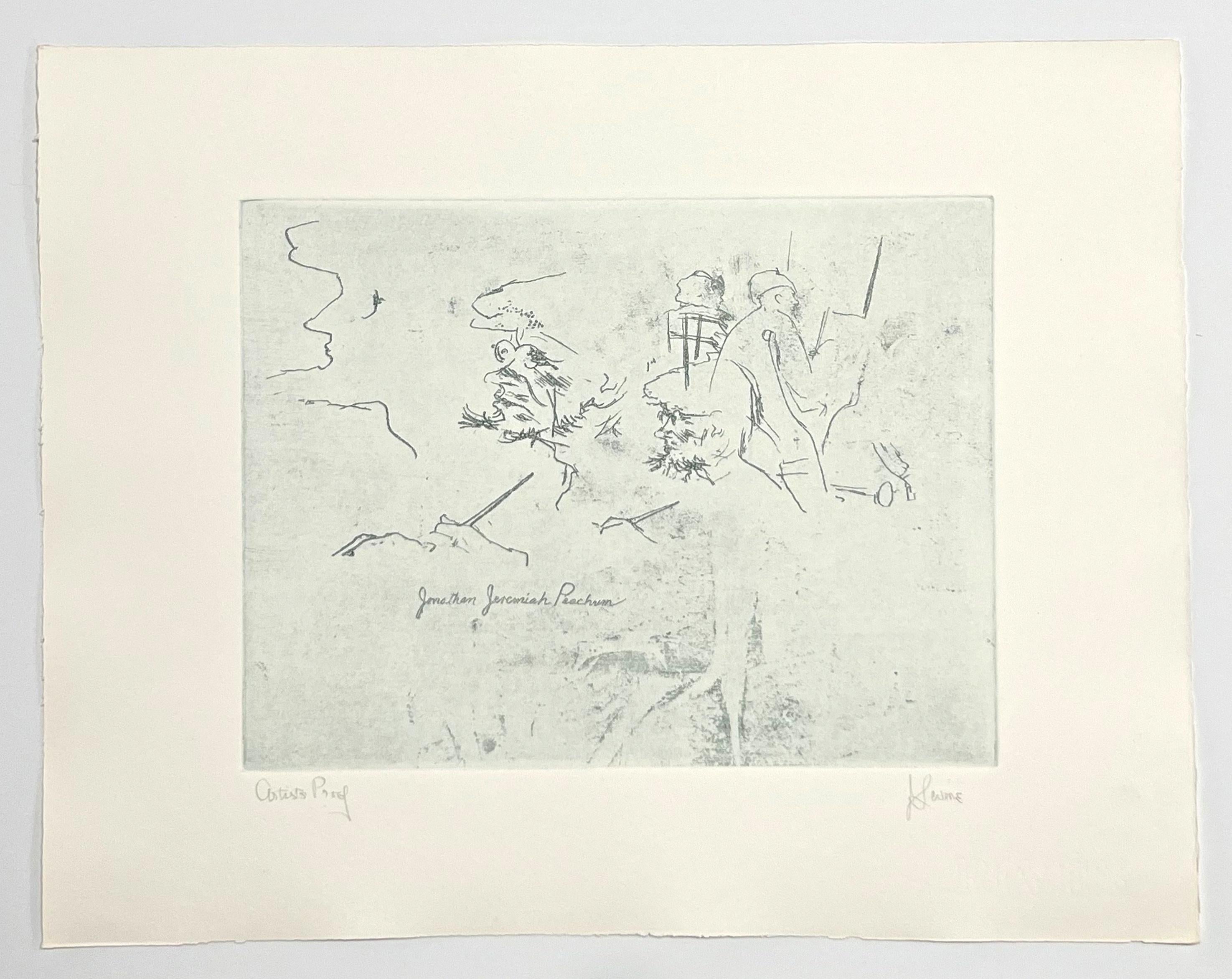 signed original etching - Artist's Proof - Print by Jack Levine