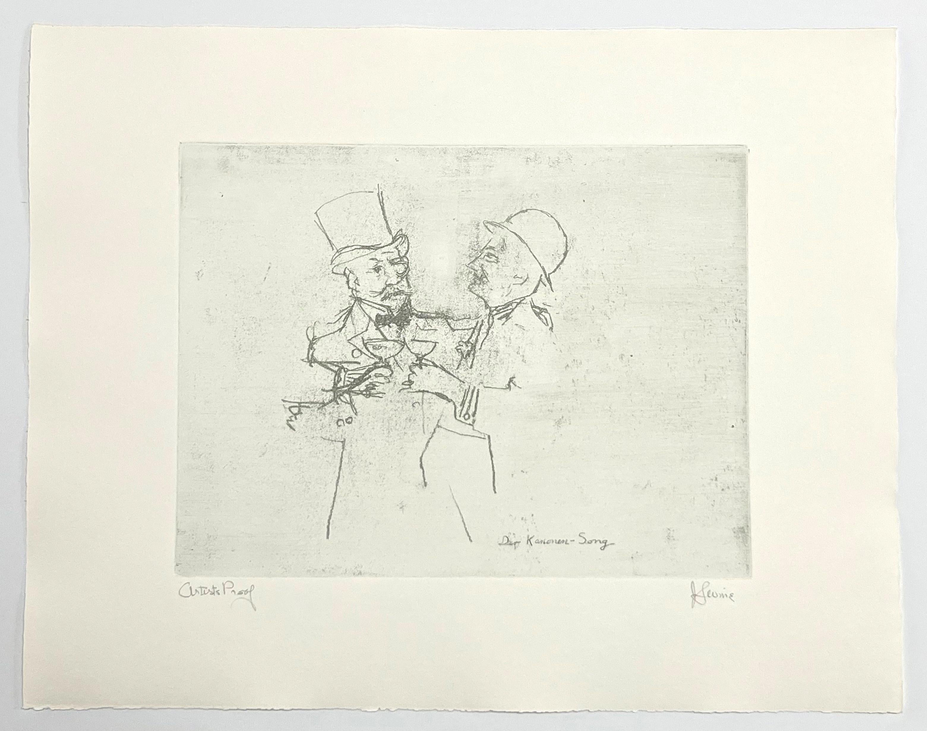 signed original etching - Artist's Proof - Print by Jack Levine
