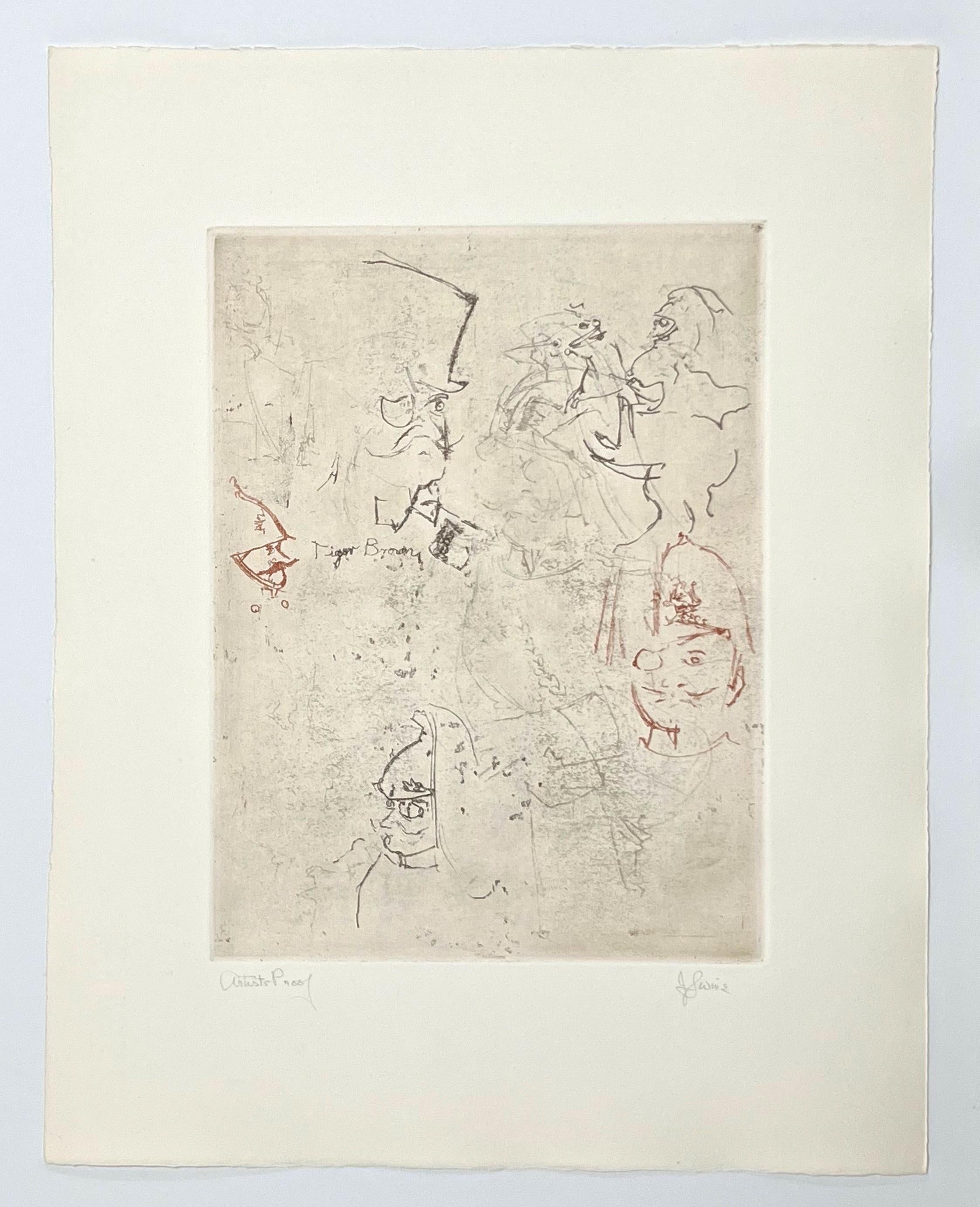 Jack Levine - signed original etching - Artist's Proof For Sale at 1stDibs
