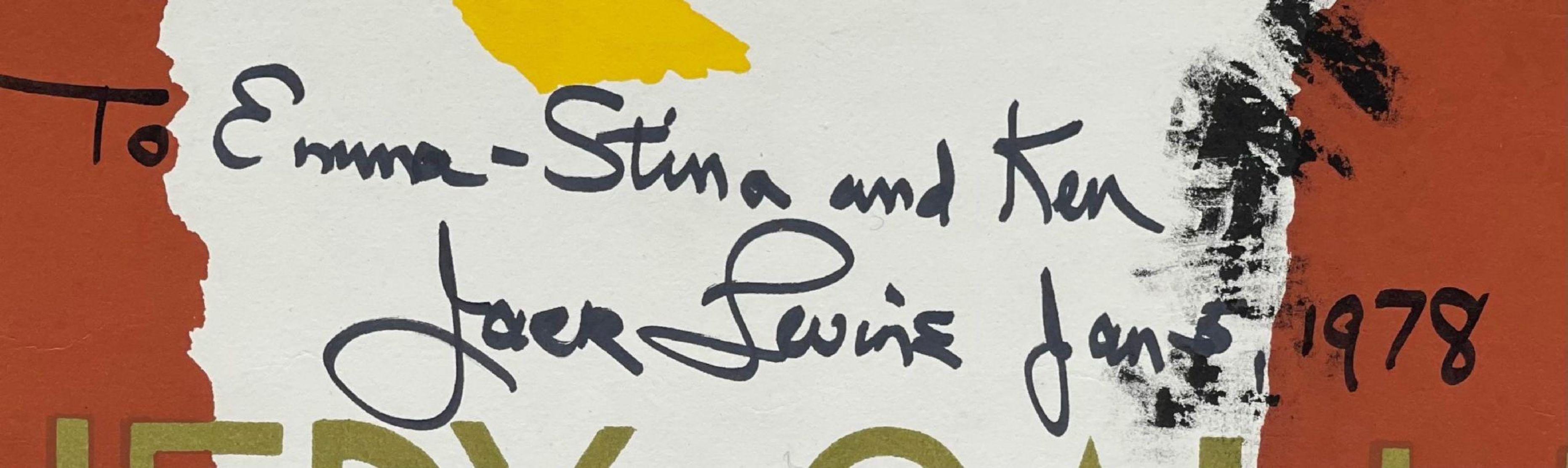 Vintage 1970s Kennedy Galleries poster, Hand signed & warmly inscribed by artist - Print by Jack Levine