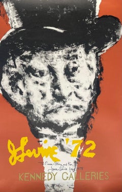 Poster d'epoca delle Kennedy Galleries degli anni '70, firmato a mano e con una calorosa iscrizione dell'artista