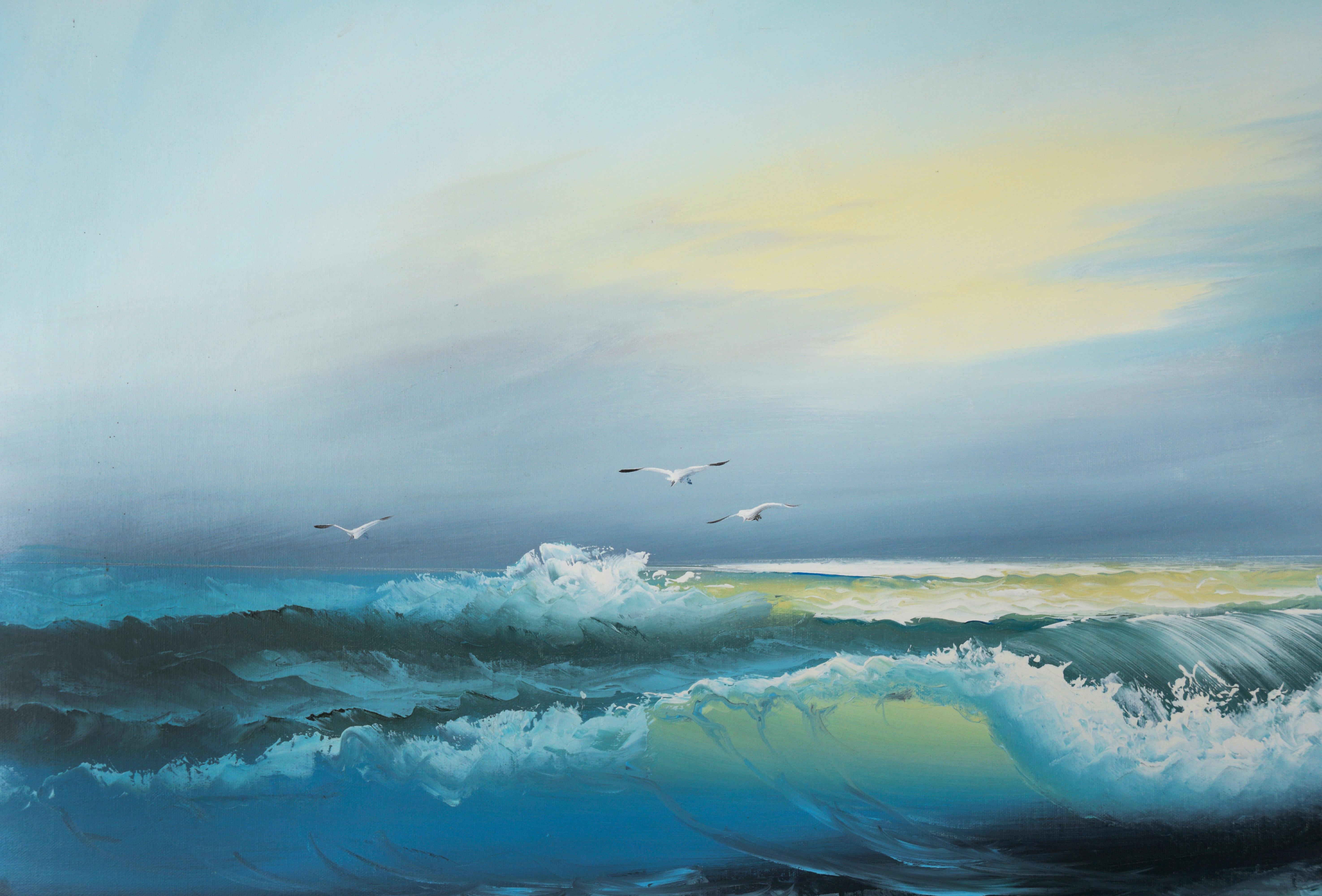 California Coast Seascape - Oil On Canvas - Painting by Jack Linn