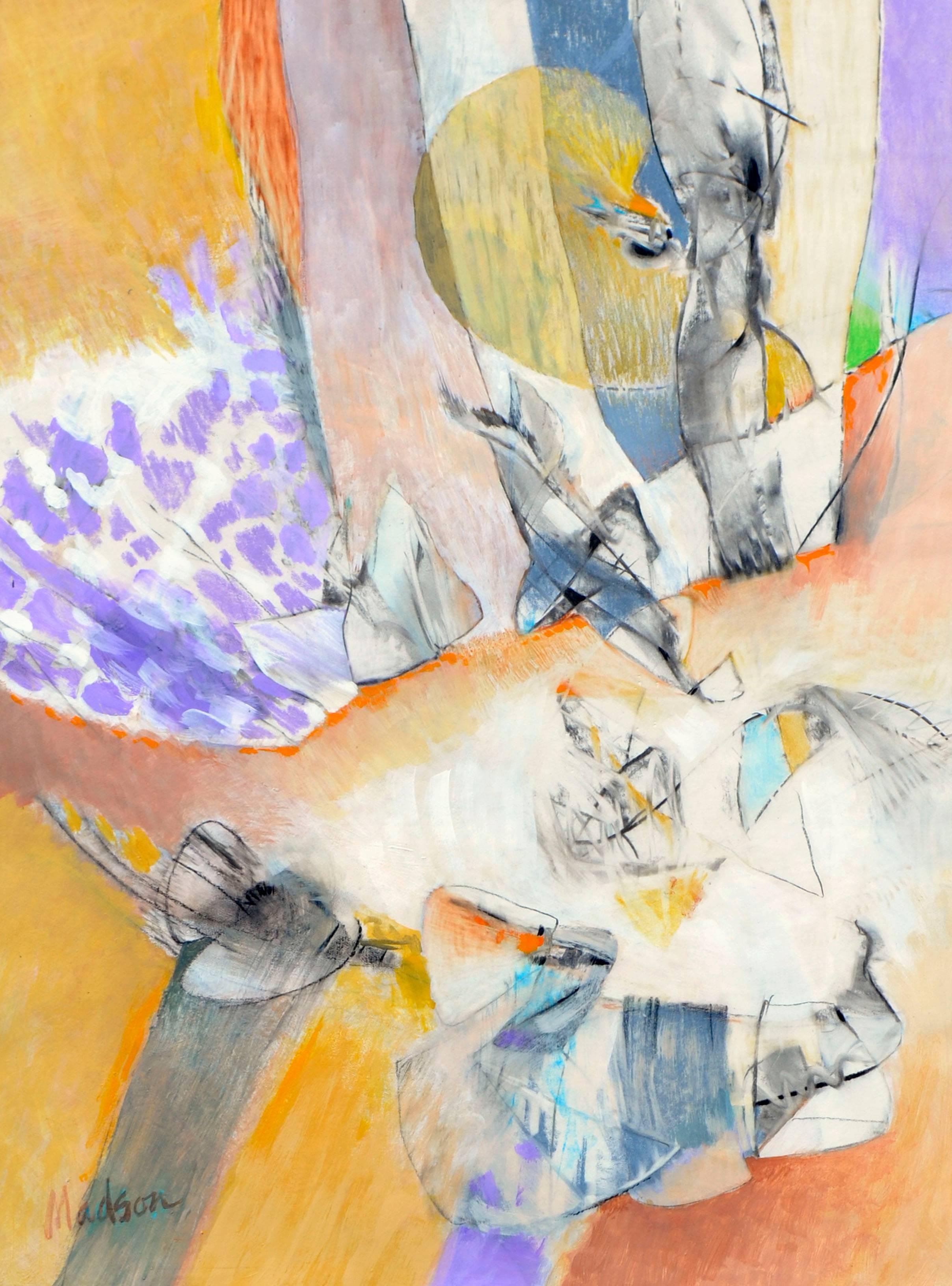 Reflektionen Abstrakt - Zweiseitiges abstraktes expressionistisches Gemälde auf Papier (Abstrakter Expressionismus), Painting, von Jack Madson