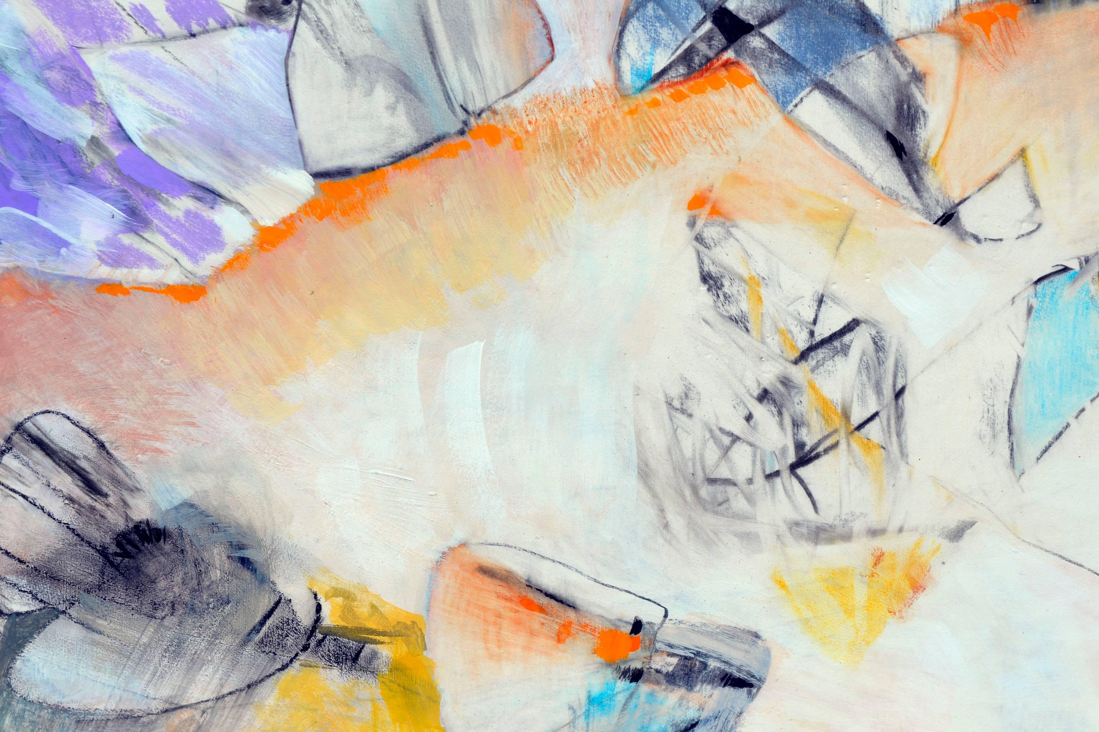 Reflektionen Abstrakt - Zweiseitiges abstraktes expressionistisches Gemälde auf Papier
Brillantes abstraktes expressionistisches Werk von Jack Madson (Amerikaner, geb. 1927). Ein Künstler aus Felton, Kalifornien. Madson studierte an der Layton
