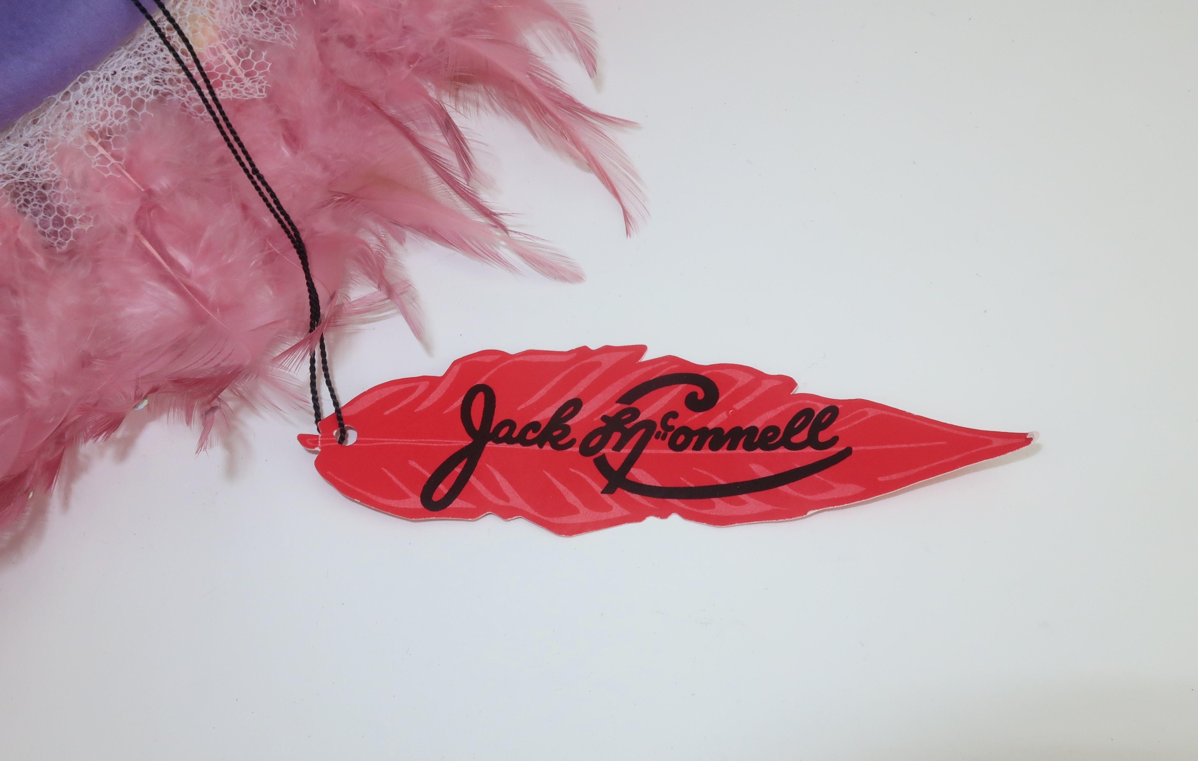 Jack McConnell Mauve Pink Feather & Rhinestone Hat, C.1960 6