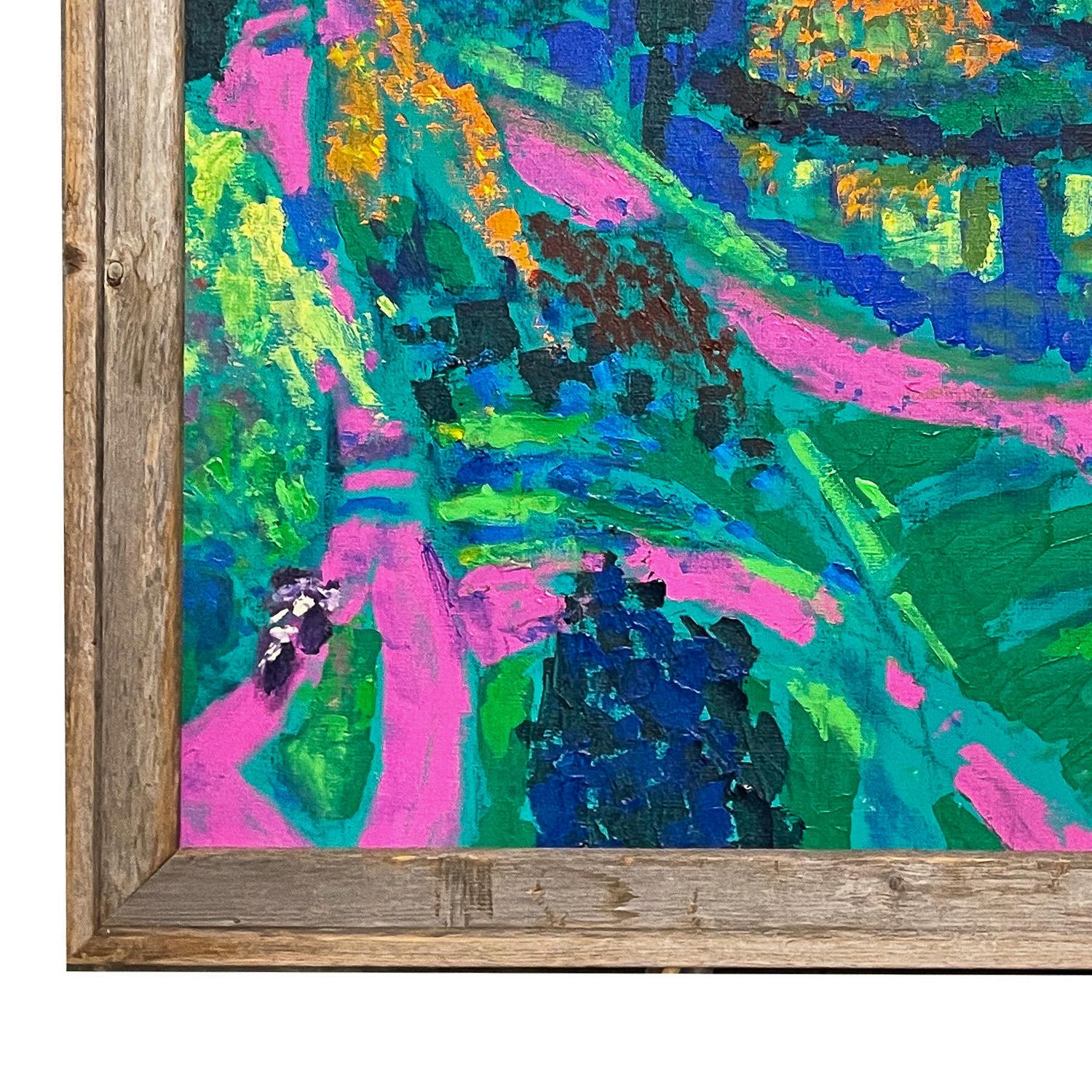 Large Expressionist Acrylic Canvas Painting 