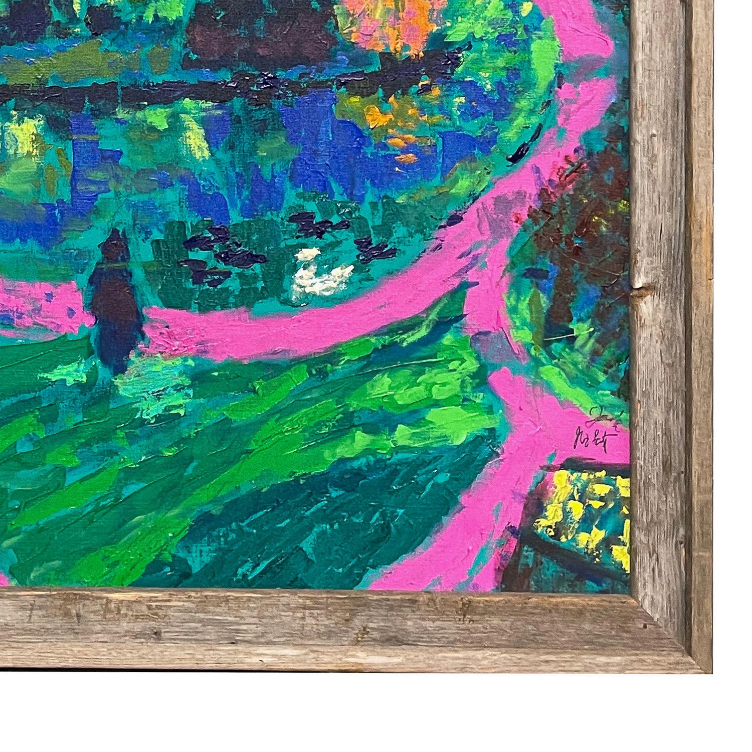 Large Expressionist Acrylic Canvas Painting 