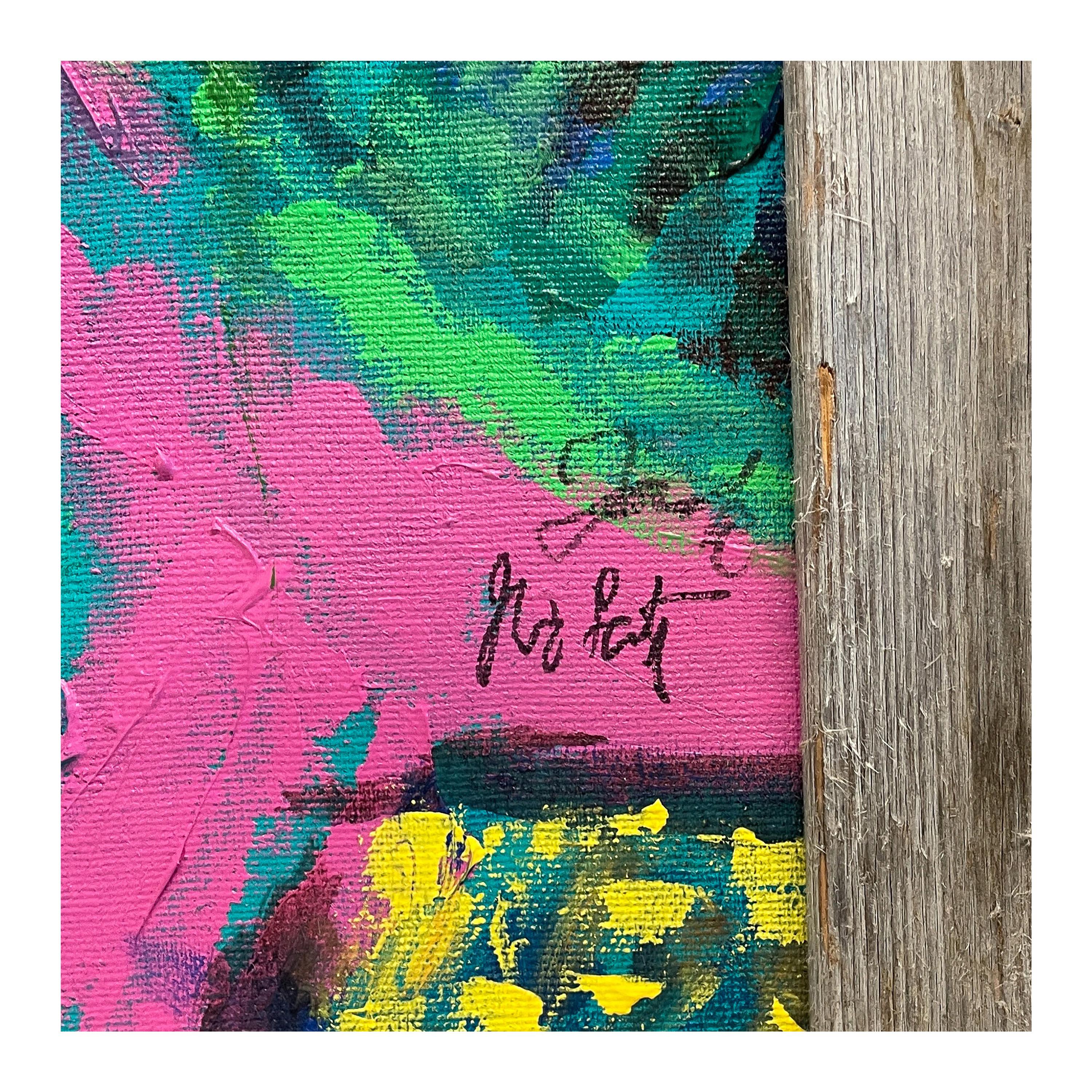 Large Expressionist Acrylic Canvas Painting 