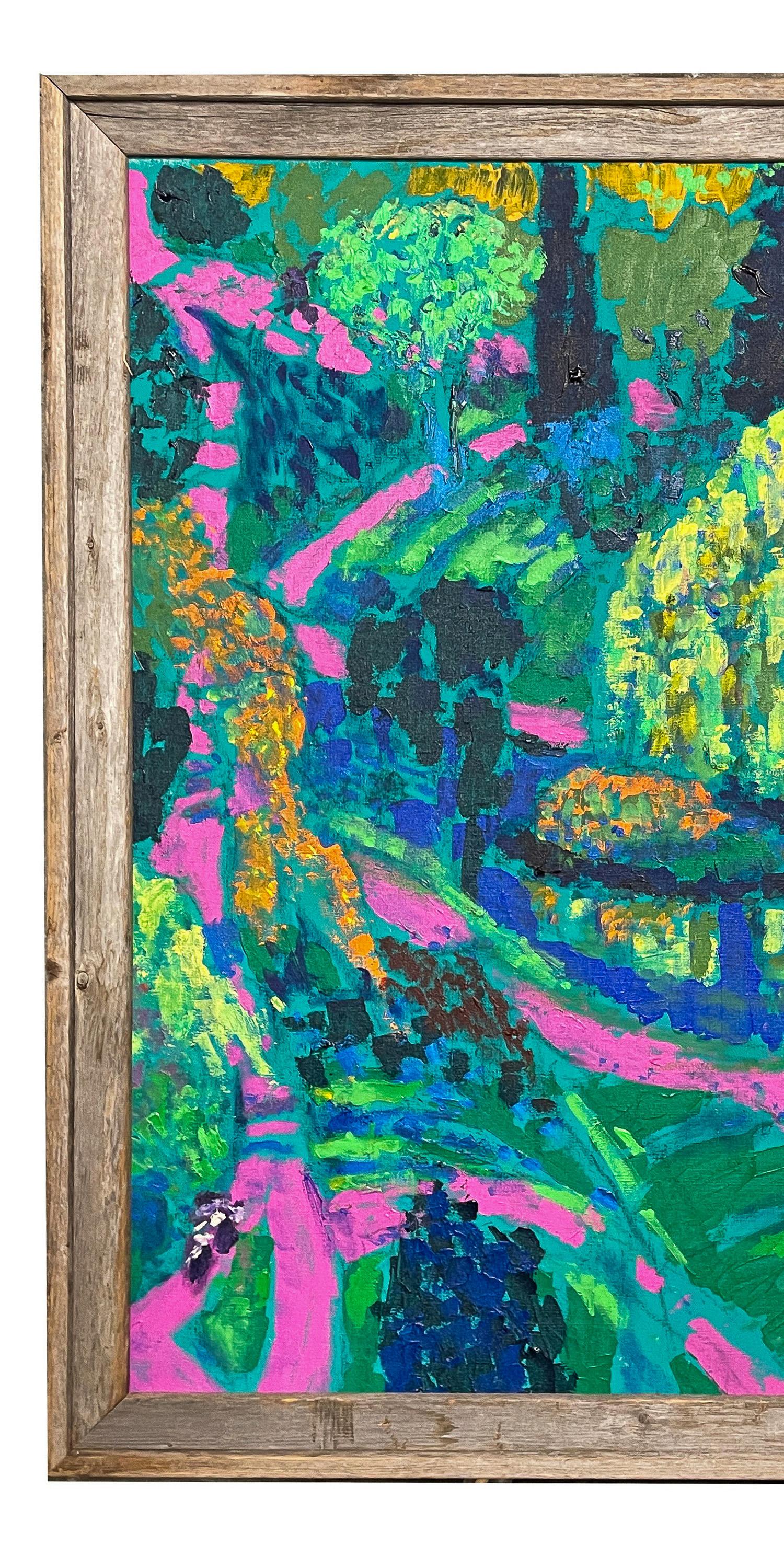 A large Expressionist acrylic on canvas painting by William James ( Jack ) McLarty 1919-2011, the painting signed & titled 