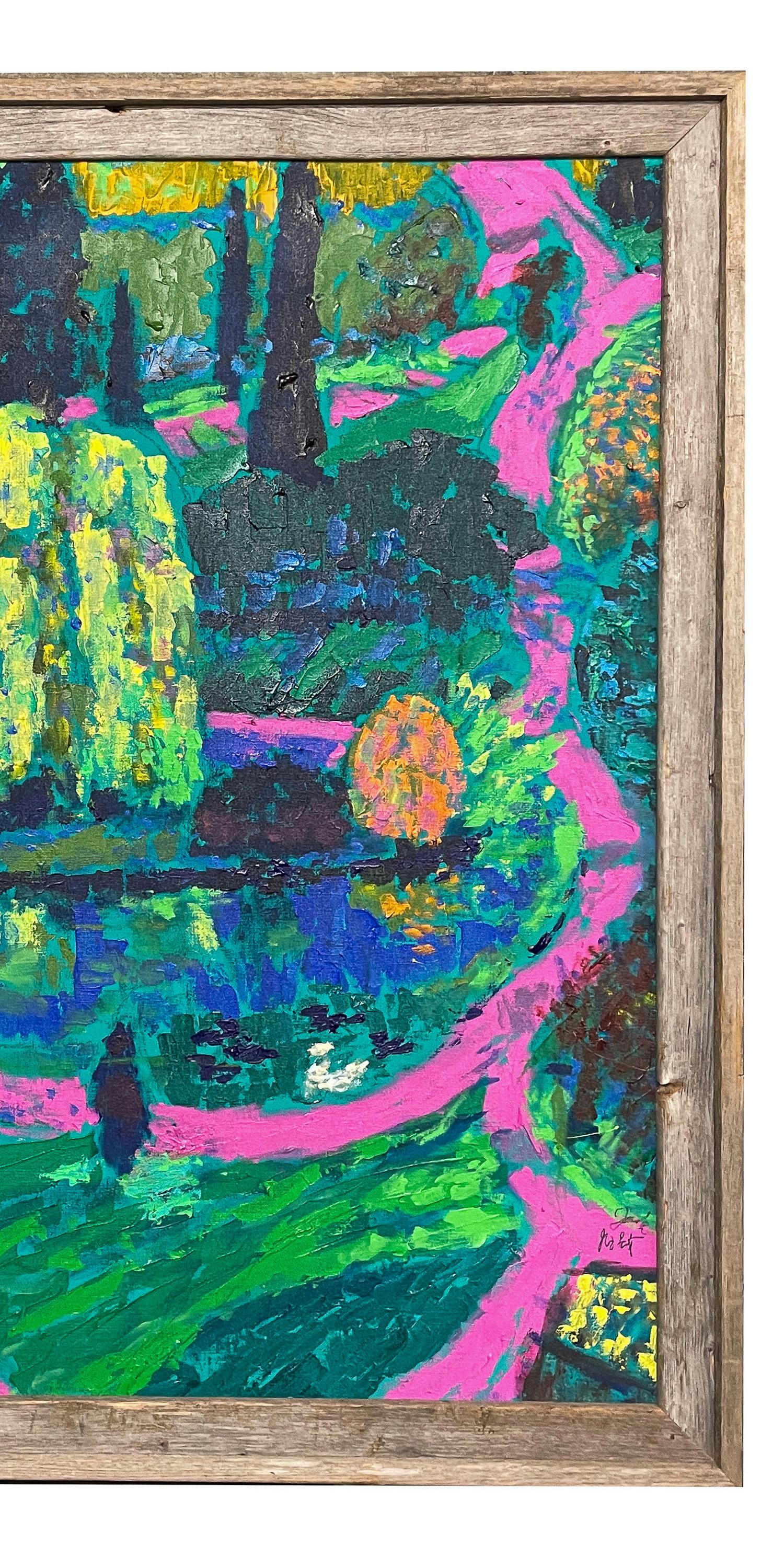 Large Expressionist Acrylic Canvas Painting 