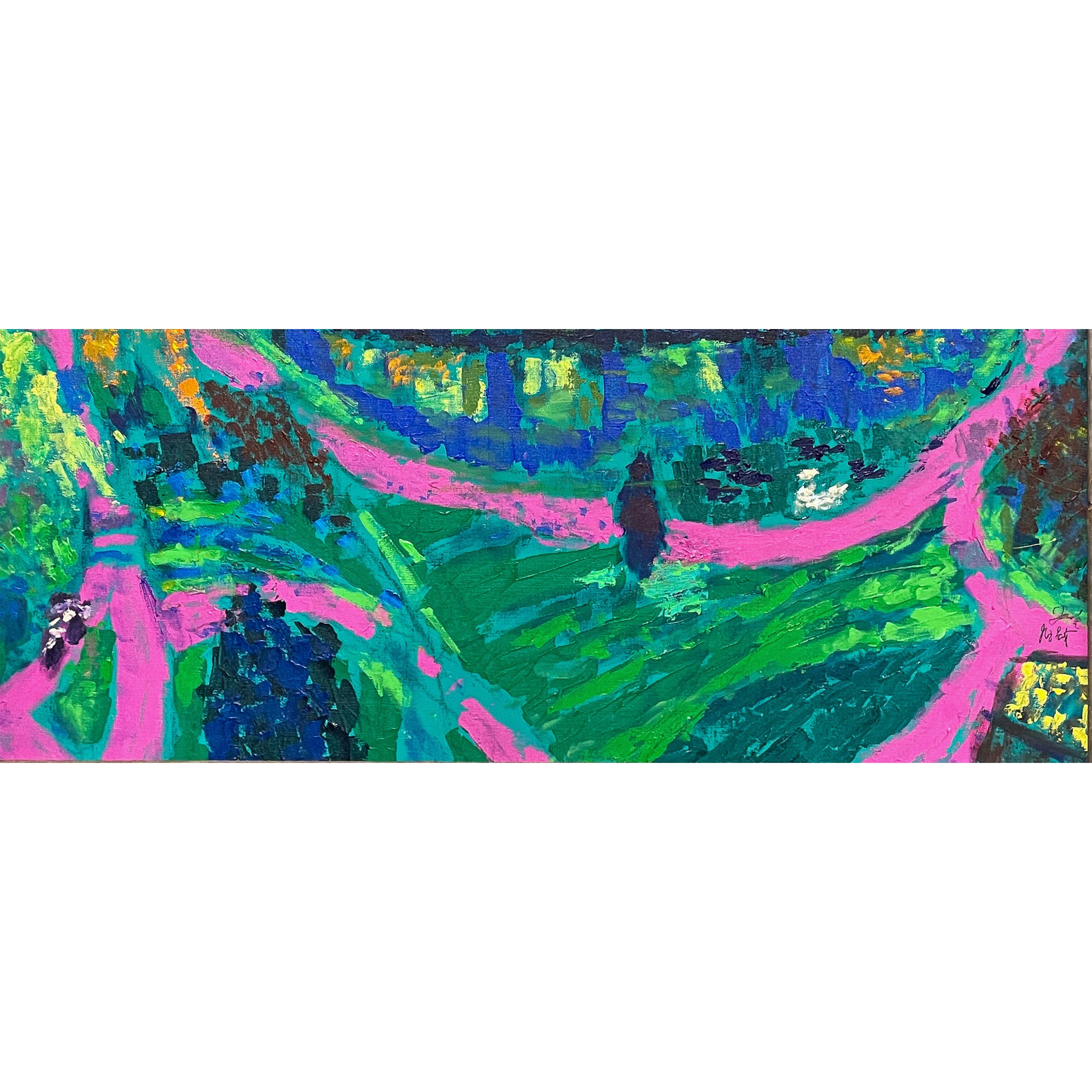 Large Expressionist Acrylic Canvas Painting 