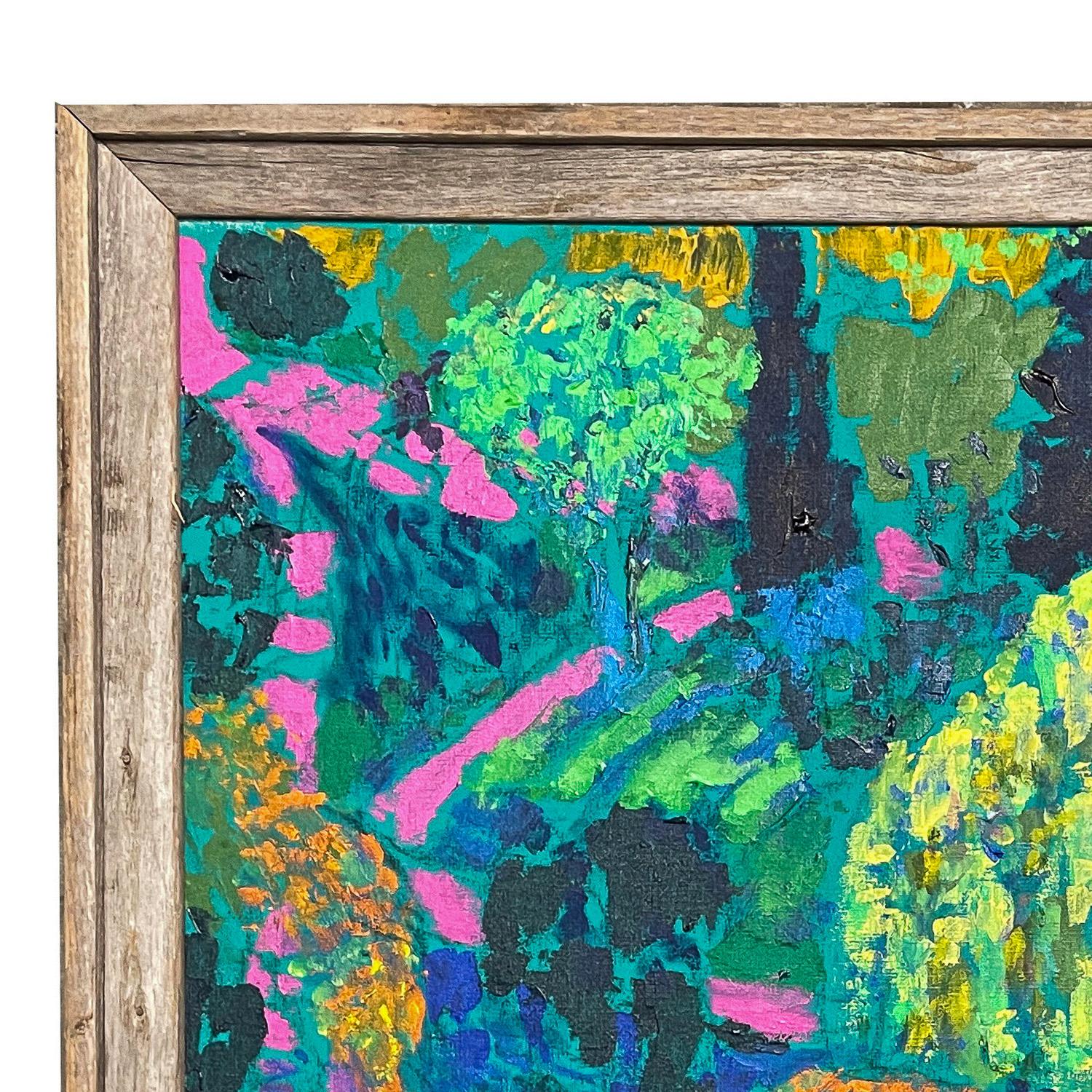 Large Expressionist Acrylic Canvas Painting 