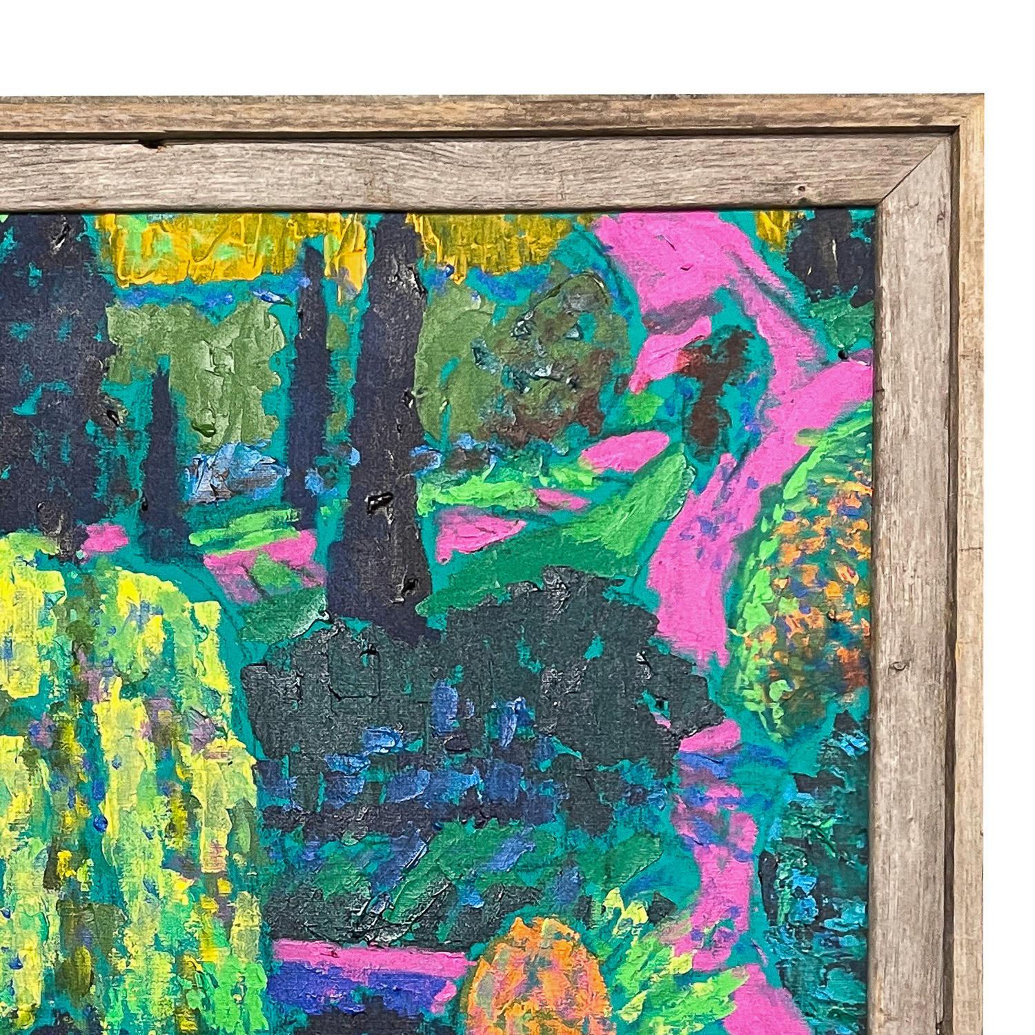 Large Expressionist Acrylic Canvas Painting 